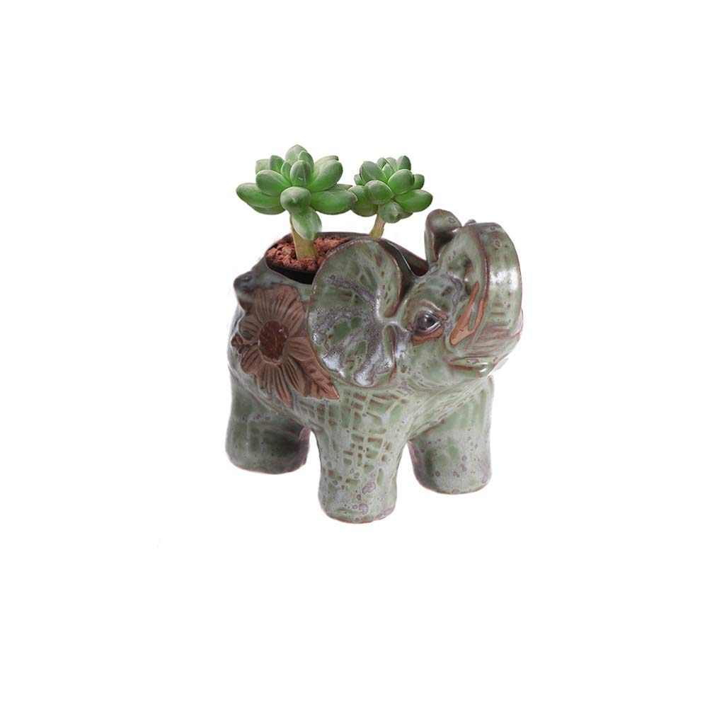 DOITOOL Stylish Ceramic Succulent Planter - Artistic Home Decor Flower Pot for Indoor Plants, Perfect for Living Room, Office, and Garden Decor