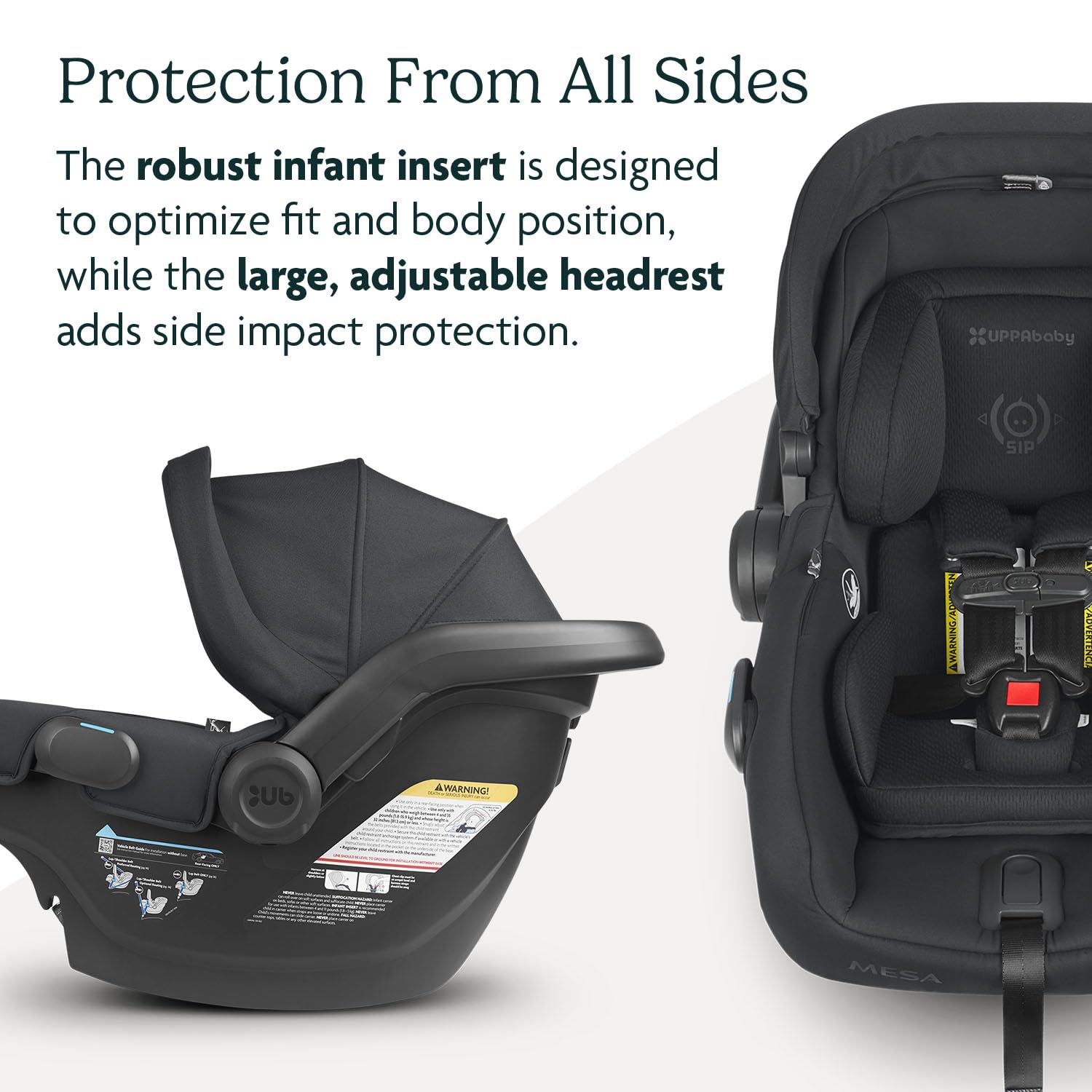 UPPAbaby Mesa V2 Infant Car Seat - Easy Installation with SmartSecure Technology | Includes Base & Robust Infant Insert | Direct Stroller Attachment | Jake (Charcoal) | Perfect for Newborns & Travel Safety