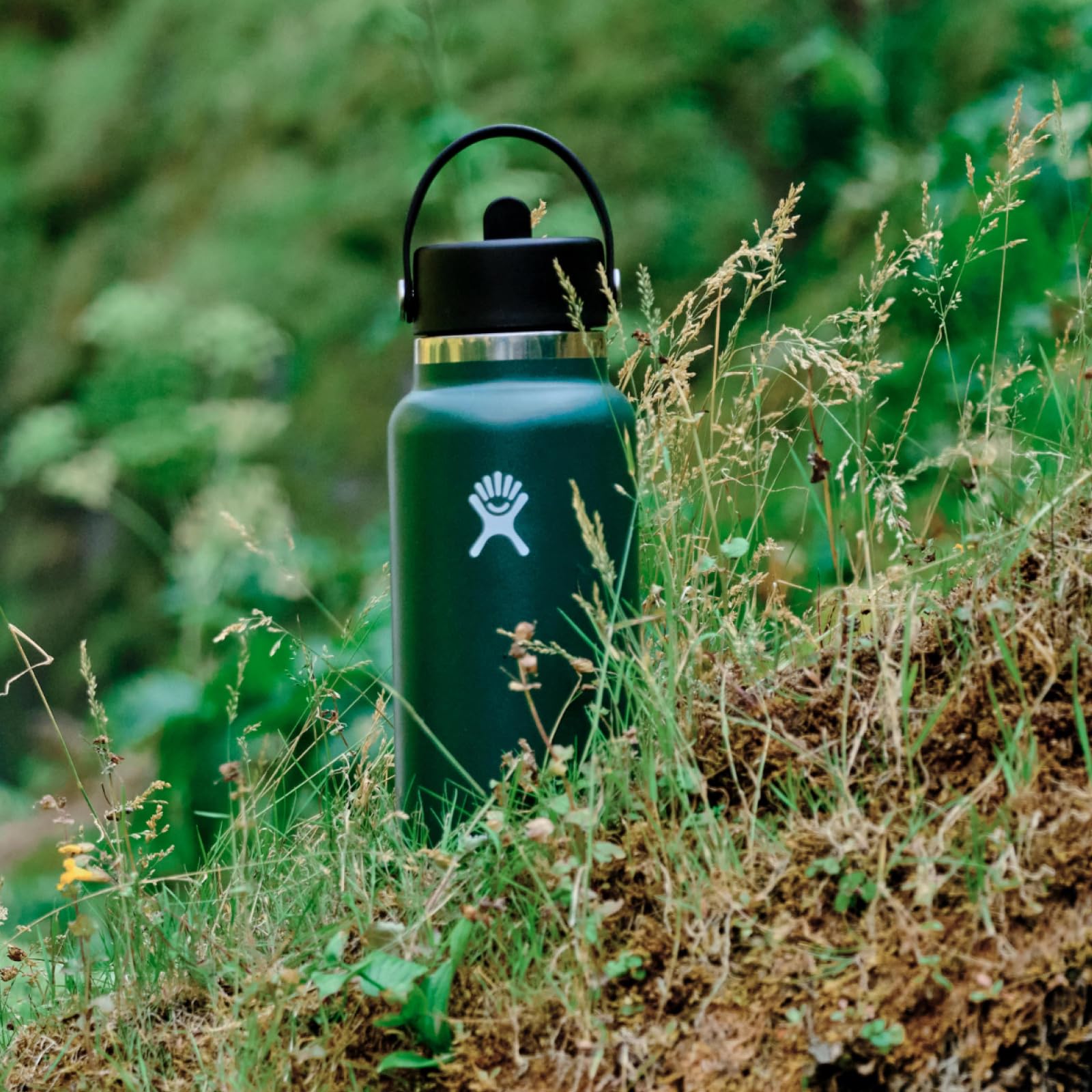 Hydro Flask Wide Mouth Vacuum Insulated Stainless Steel Water Bottle with Leakproof Straw Lid - Keeps Drinks Cold for 24 Hours - Perfect for Hiking, Gym, Travel, School & Everyday Use