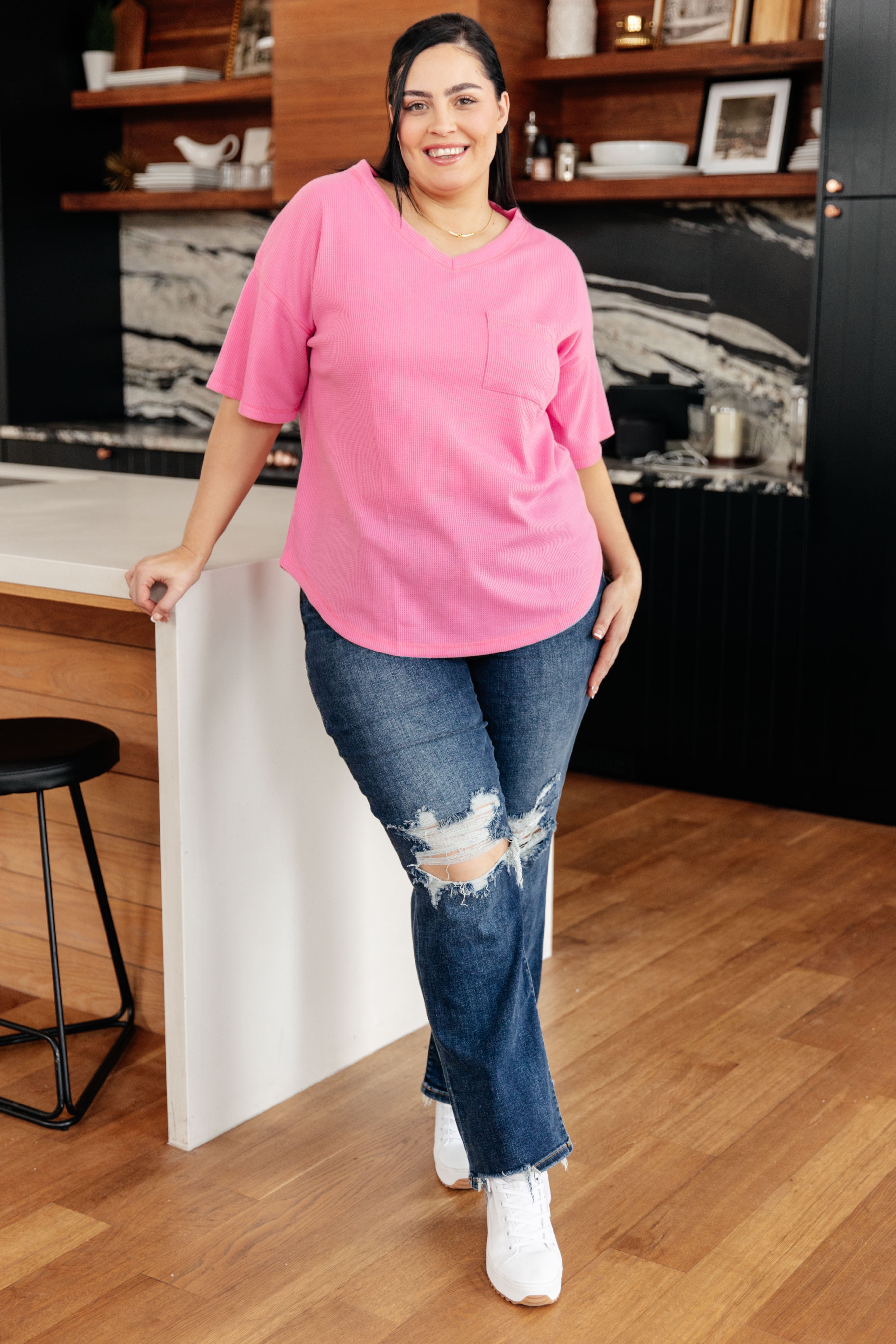 Back Together V Neck Top - Women's Casual Short Sleeve T-Shirt for Everyday Wear | Perfect for Work, Dates & Weekend Outfits
