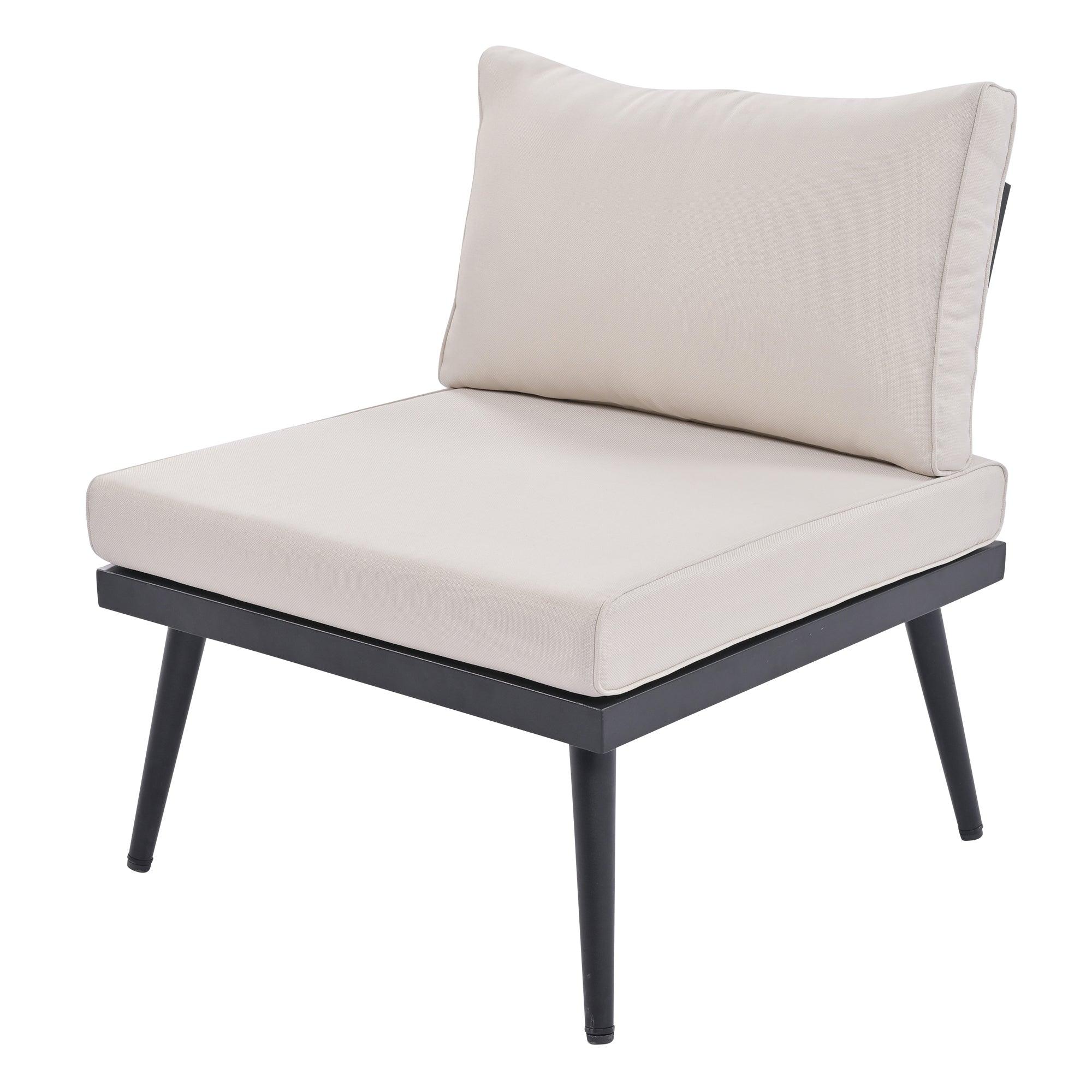 6-Piece Outdoor Sectional Sofa Set with Round Nesting Coffee Tables & Cushioned Seating - Patio, Porch, Garden Furniture for Backyard, Poolside & Outdoor Living Spaces