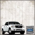 Ford Collection Built Ford Tough Truck Foil Accent 12x12 Scrapbook Paper - 1 Sheet (29272) for Scrapbooking, Card Making, and DIY Crafts