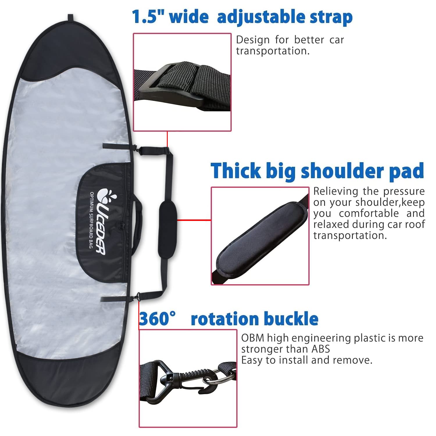 UCEDER Waterproof Surfboard Bag 5'0