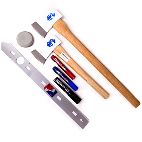 Official WATL Approved Axe Throwing Starter Kit - Competition Hatchet, Target Stencil, Markers & Whetstone for Backyard Games, Camping & Outdoor Activities