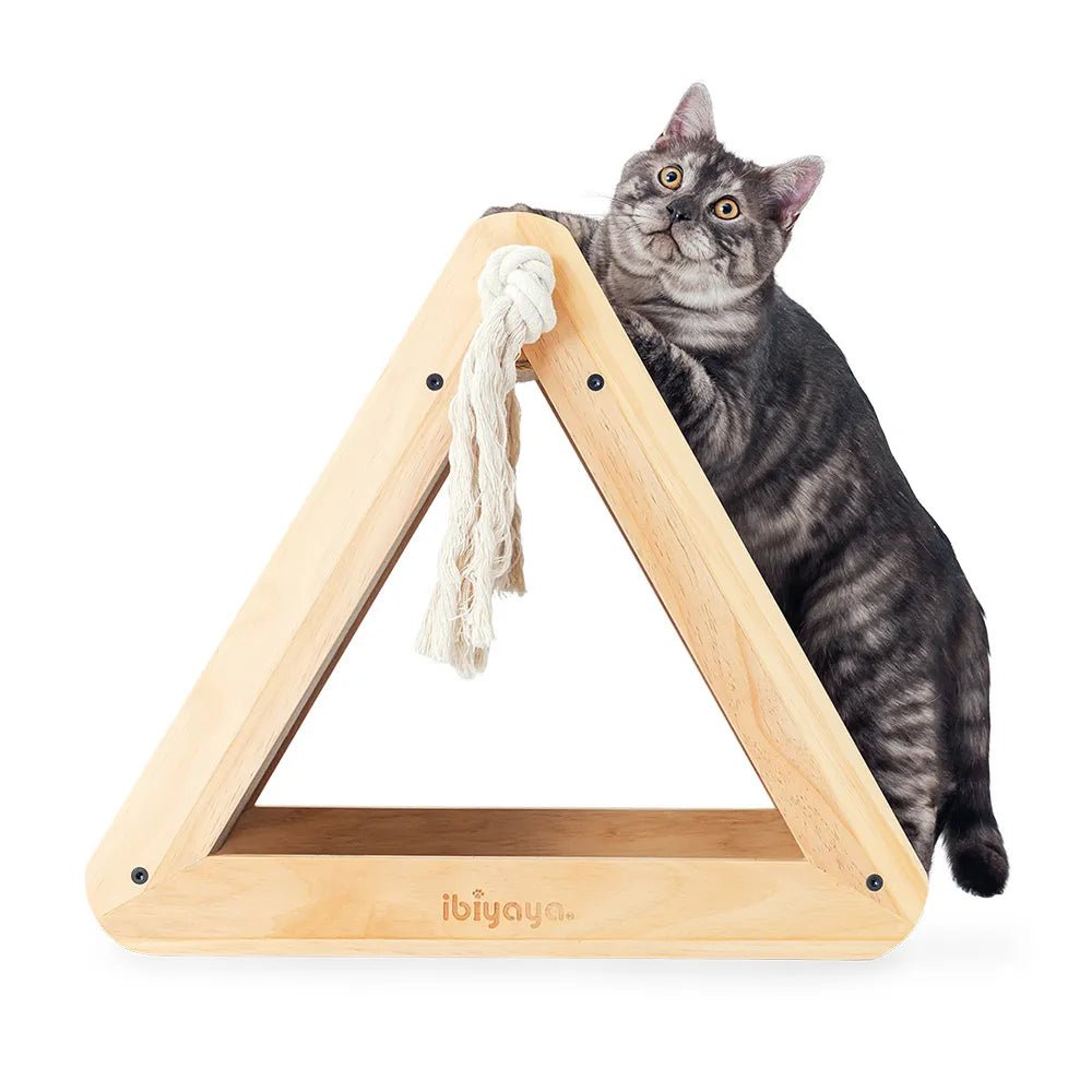 Ibiyaya Hide Out Cat Scratching Post - Durable Sisal Fiber Cat Tree with Cozy Hideaway for Indoor Cats - Perfect for Play, Scratch & Nap in Living Room or Bedroom