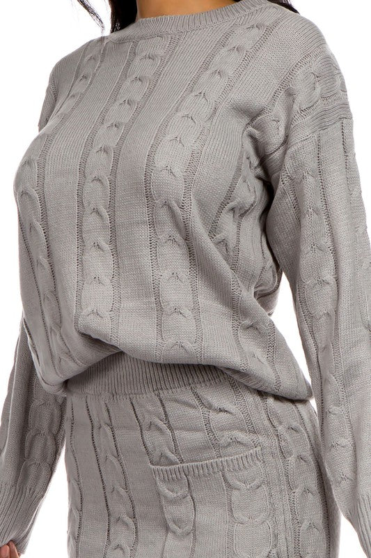 2-Piece Sweater Dress Set for Women - Cozy Knit Outfit for Fall & Winter - Perfect for Casual Wear, Office, and Date Nights