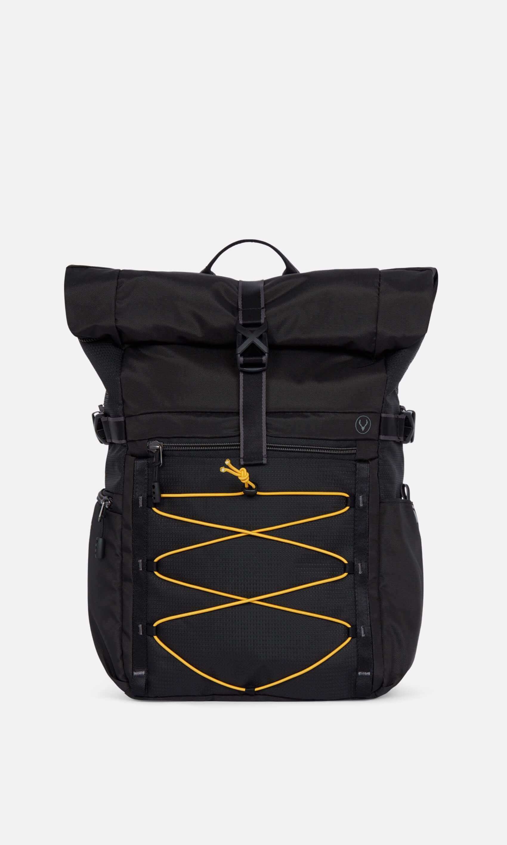Bamburgh Roll Top Backpack - Waterproof Black Backpack for Men & Women | Perfect for Hiking, Travel & Daily Commute