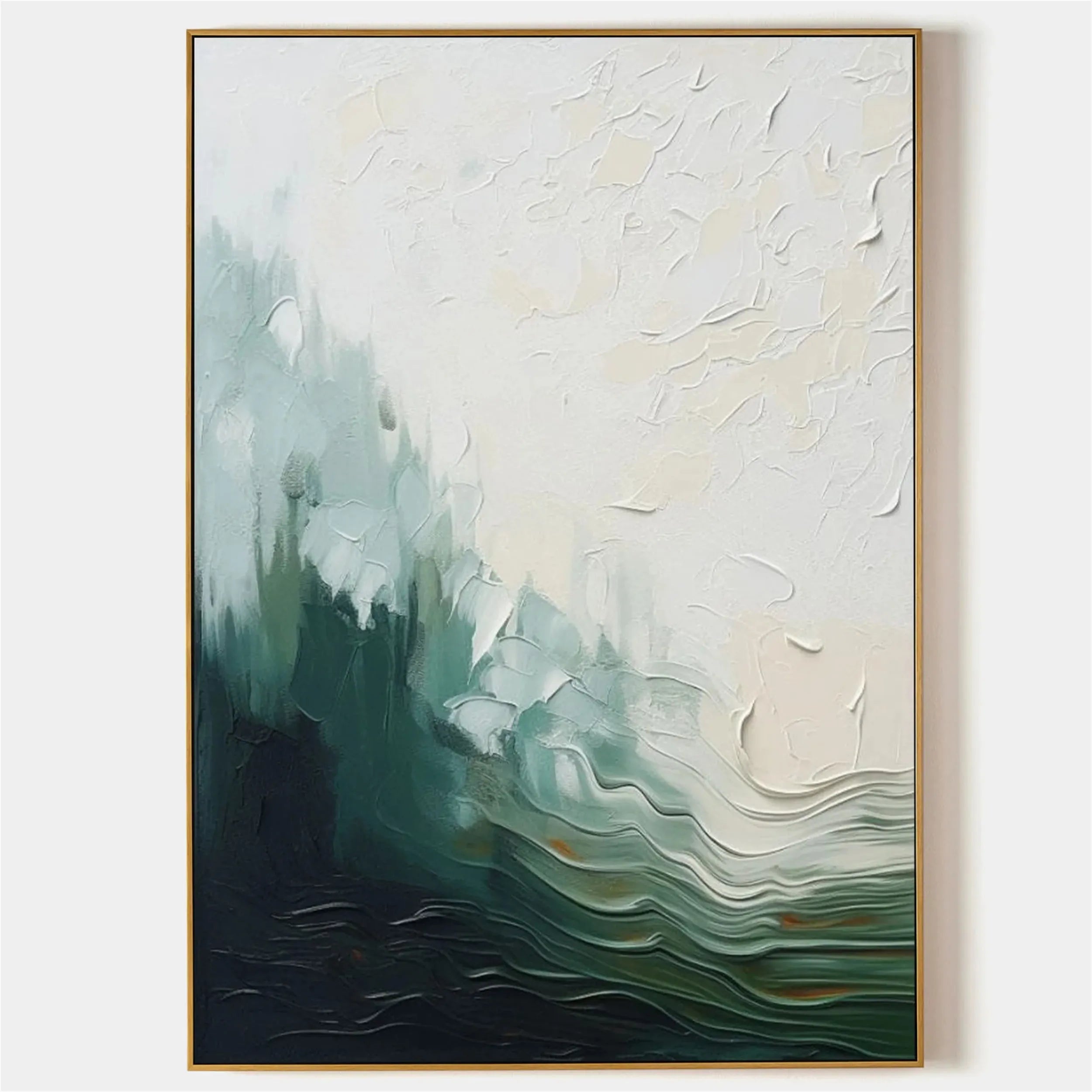 Blue & Green Abstract Wall Art Canvas Print #BG062 - Modern Home Decor for Living Room, Bedroom & Office