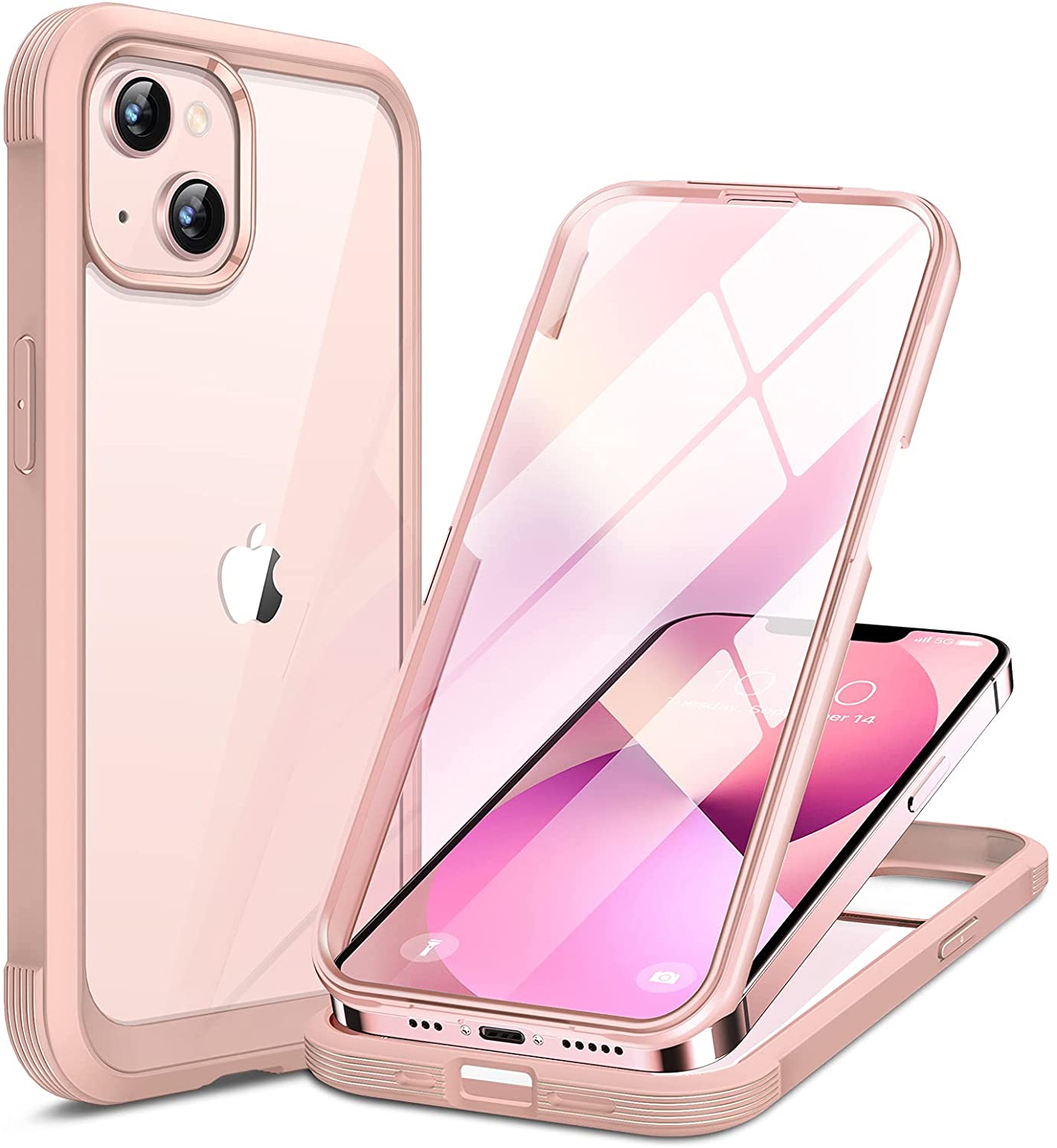 Premium iPhone 13 Mini Case 5.4 Inch - Ultra Thin Full Body Tempered Glass Clear Protective Cover with Shock Absorption (Black) | Perfect for Everyday Use, Travel & Outdoor Activities