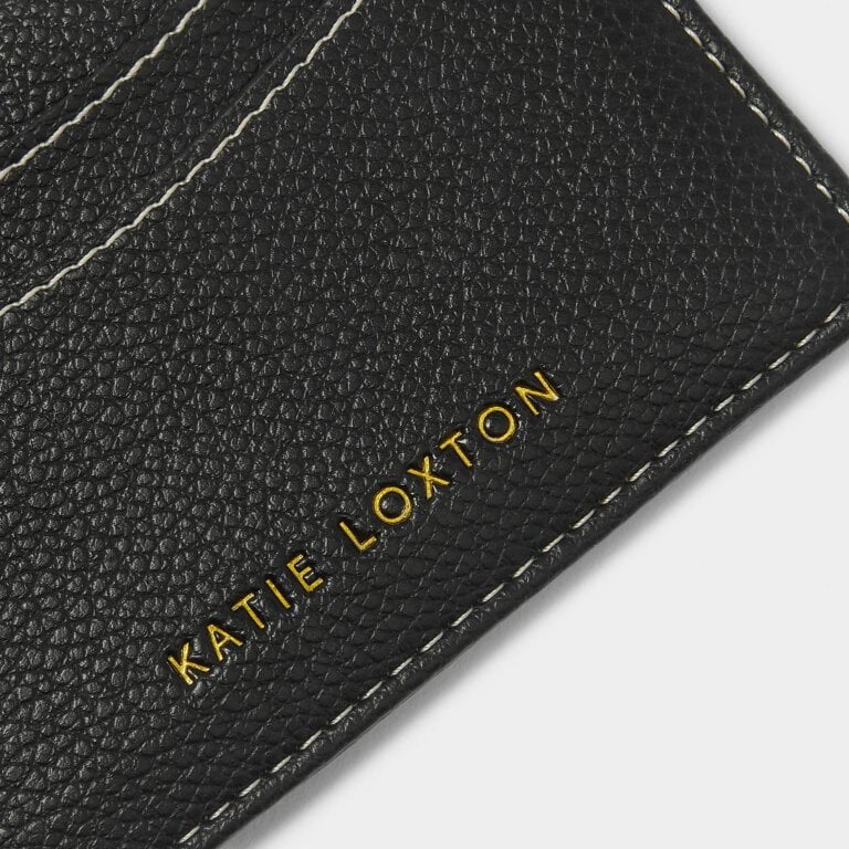 Katie Loxton Perri Card Holder - Slim RFID Blocking Wallet for Credit Cards & ID - Perfect for Travel, Work, and Everyday Use (Black)