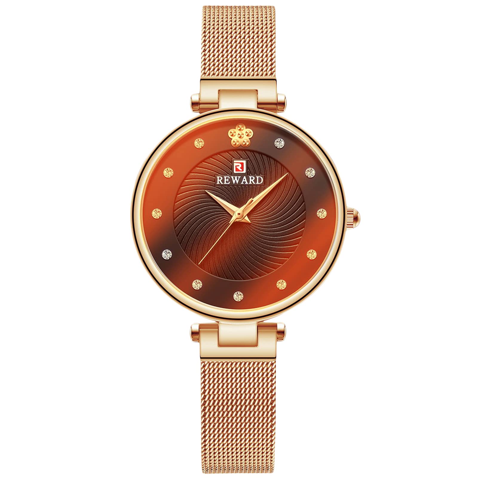 RORIOS Women's Waterproof Quartz Watch - Stainless Steel Strap Ladies Wristwatch with Diamond Accents | Elegant Dress Watch for Women & Girls | Perfect for Office, Party & Everyday Wear