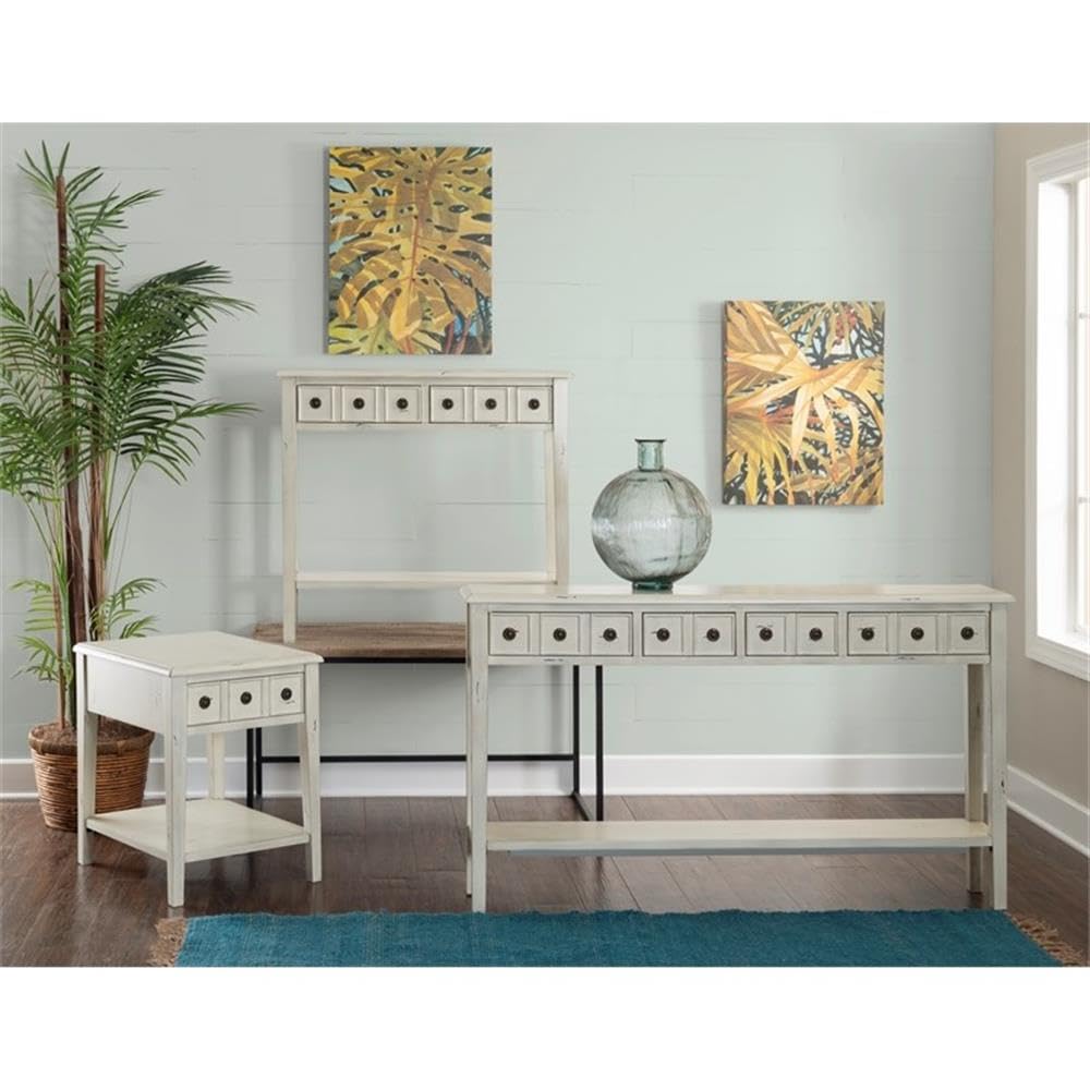 Pemberly Row Transitional Wood Console Table in Cream - Elegant Entryway Furniture for Hallway, Living Room & Foyer Decor