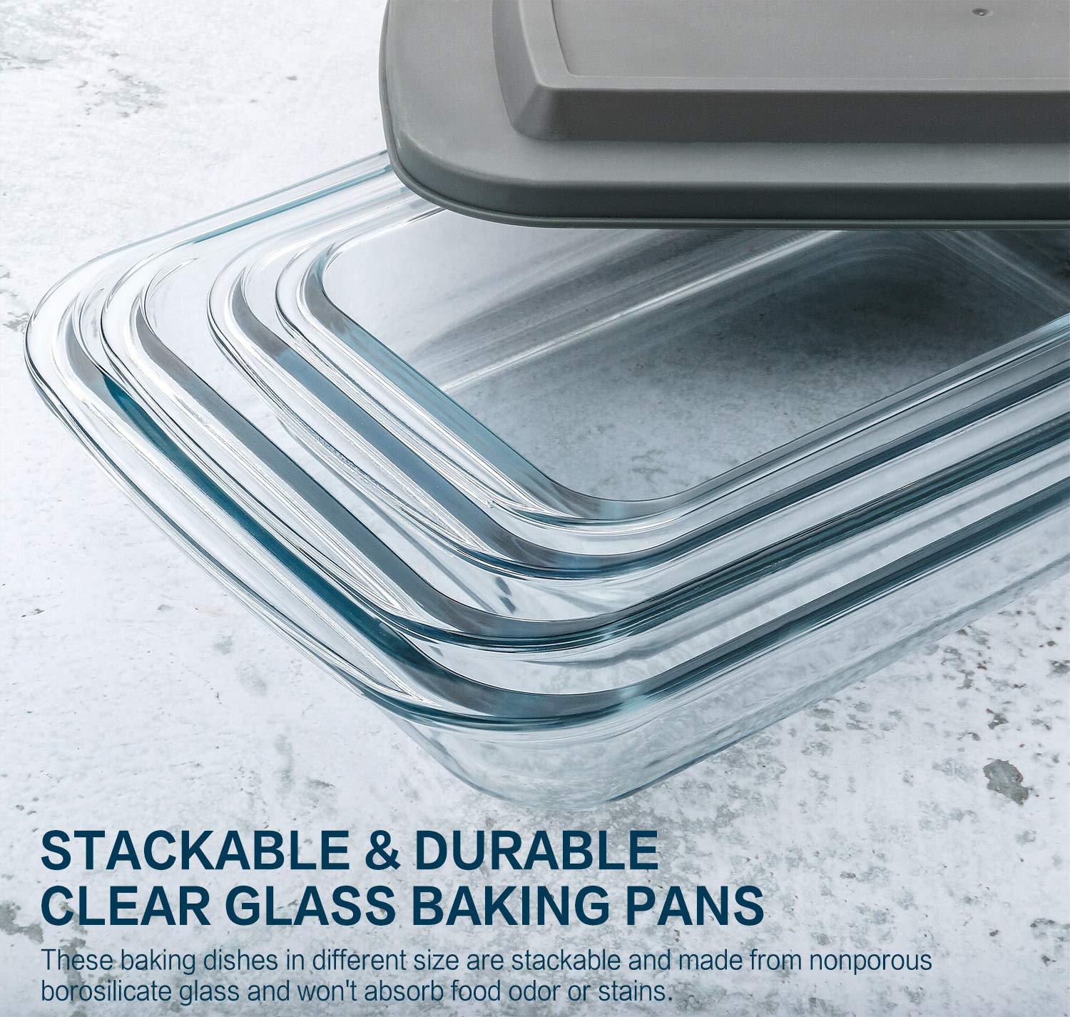 8-Piece Glass Baking Dish Set with Lids & 6-Piece Glass Measuring Cup Set - Oven Safe, Microwave Safe Kitchen Essentials for Baking, Cooking, Meal Prep & Storage