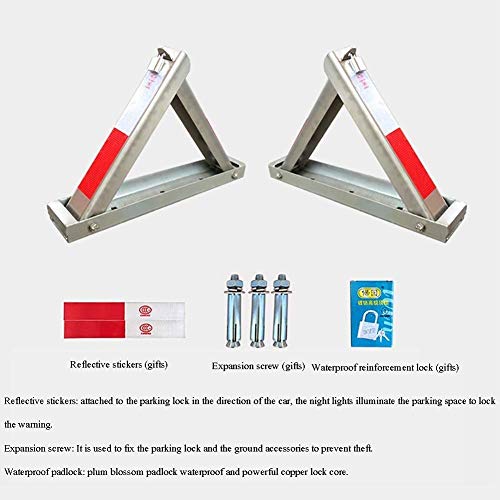 Heavy Duty Stainless Steel Parking Lock - Triangular Parking Barrier for Securing Car Spaces (55 x 8 x 35cm) | Anti-Theft Bollard for Driveways, Garages & Commercial Parking Lots