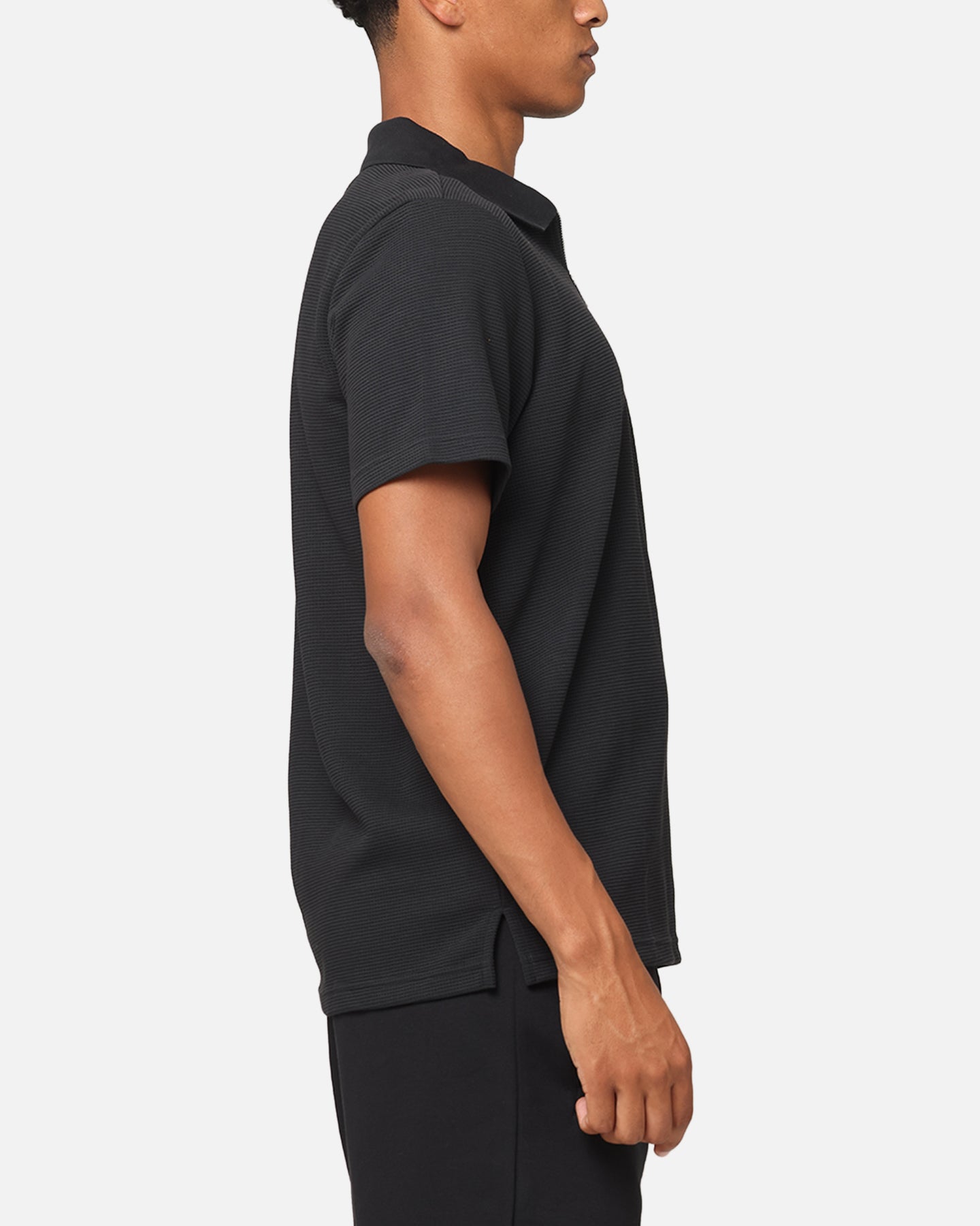 Adidas Essentials Waffle Polo T-Shirt for Men - Black Cotton Short Sleeve Casual Shirt - Perfect for Gym, Workout, and Everyday Wear
