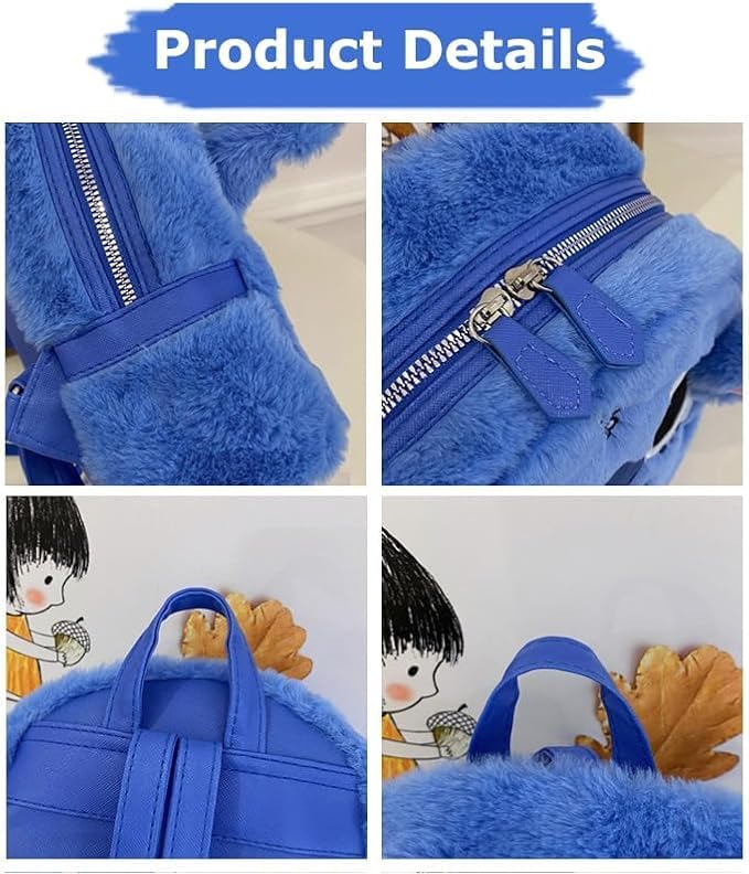 Adorable Kawaii Plush Toddler Backpack for Girls & Boys - Cute Mini Furry Cartoon Backpack for Preschool & Kindergarten - Pink Anime Kids Backpack Gift for Birthday & School Use