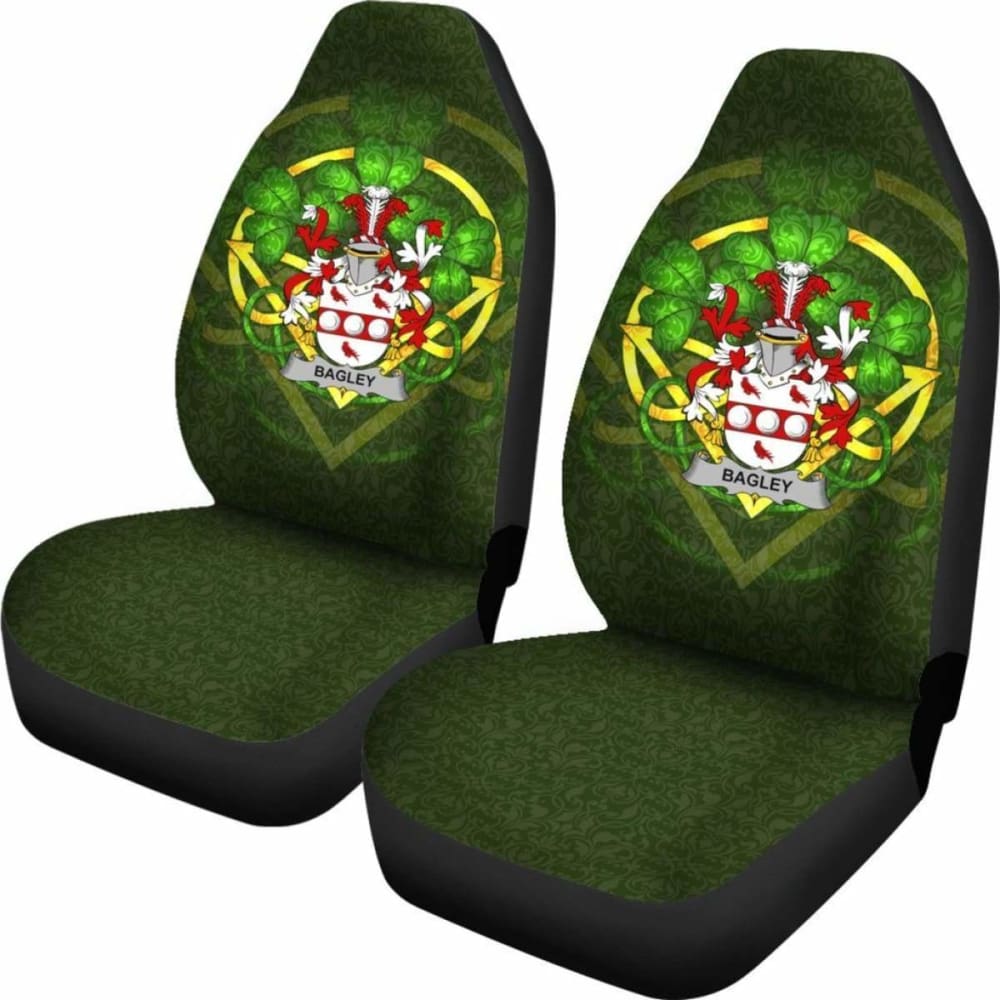 Bagley or Begley Ireland Car Seat Cover Set of 2 - Celtic Shamrock Design for Auto Protection | Perfect for St. Patrick's Day Decor & Irish-Themed Gifts