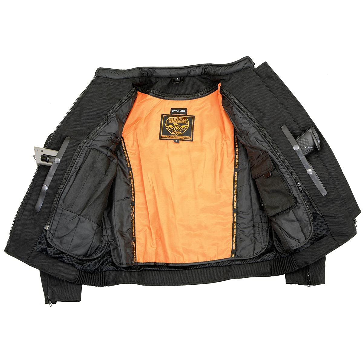 Milwaukee Leather MPL2730 Women's Black Crossover Textile Scooter Jacket with Reflective Skulls - Stylish & Protective Motorcycle Gear for Urban Commuting & Night Riding