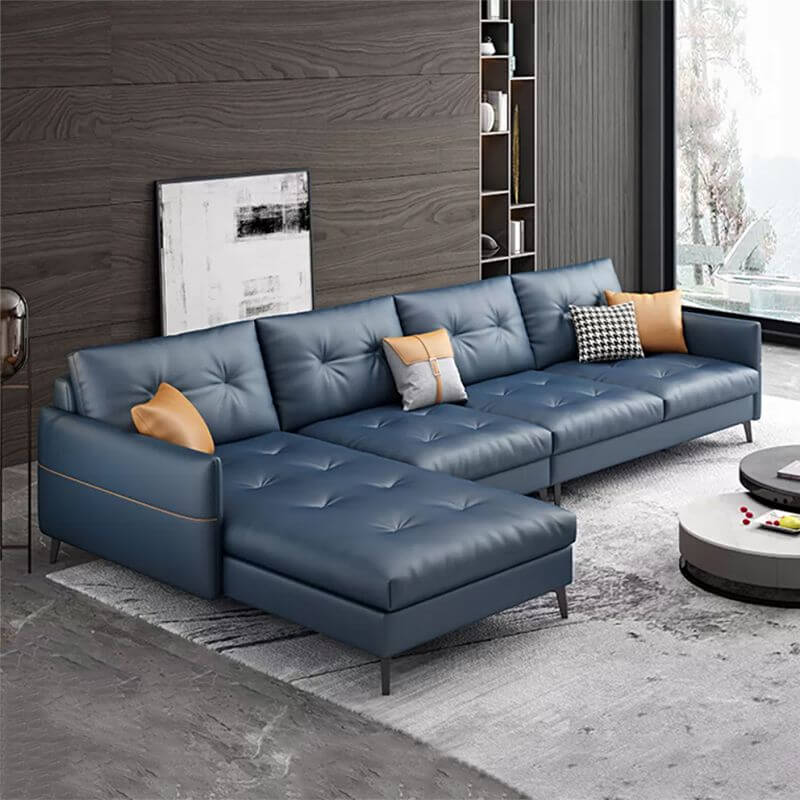 Premium Stain-Resistant Sectional Sofa with Tufted Split Back - Perfect for Living Room, Lounge & Family Gatherings