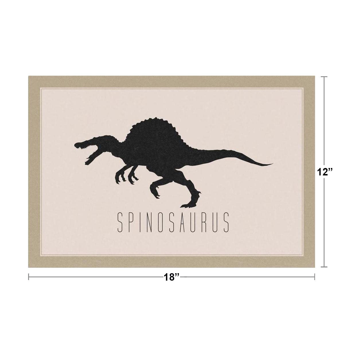 Spinosaurus Dinosaur Poster for Kids Room - 18x12 Inch Dino Wall Art Decor, Cool Dinosaur Prints for Bedroom & Nursery - Perfect for Boys' Room, Classroom, Playroom & Dinosaur Theme Party Decoration