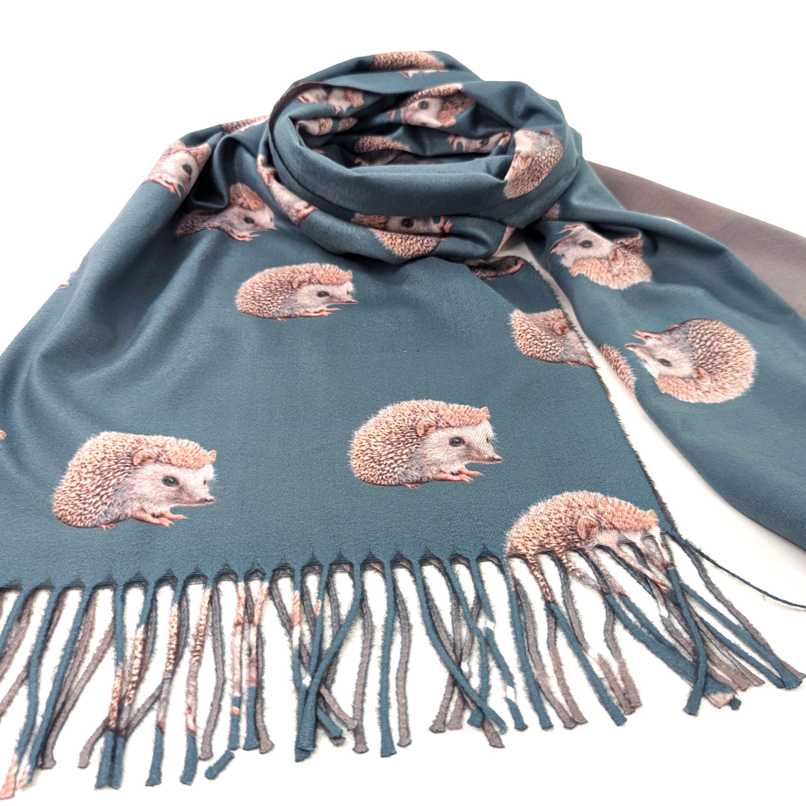 Exclusive Hot Chocolate Hedgehog Pashmina Scarf - Soft Winter Shawl Wrap (70x180cm) for Women's Fashion, Cold Weather Accessory & Gift Idea - Perfect for Office, Travel and Outdoor Activities