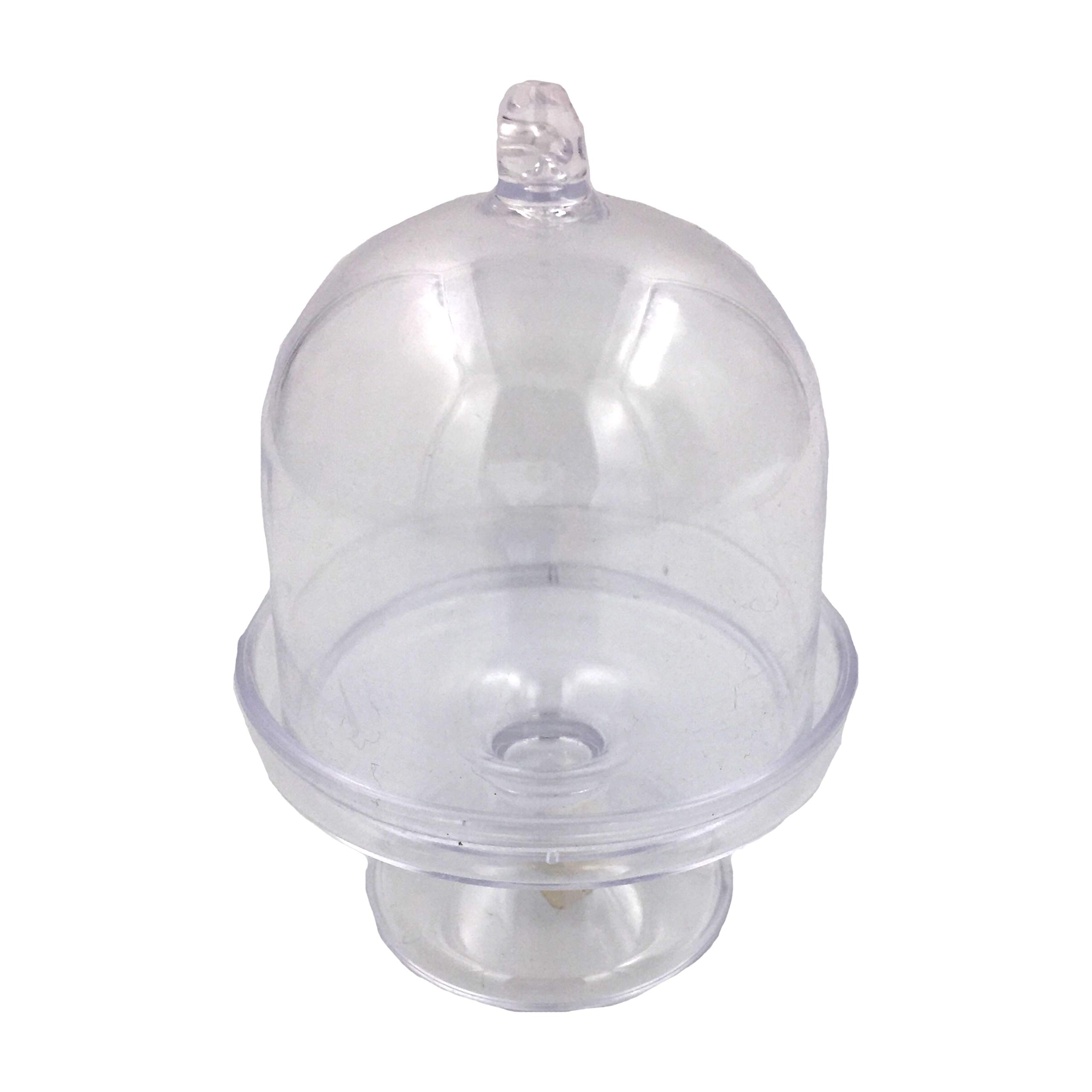 FASHIONCRAFT 6793 Clear Plastic Medium Mini Cake Stands - Set of 40 | Versatile Candy Containers & Party Favors for Weddings, Baby Showers, and Dessert Displays