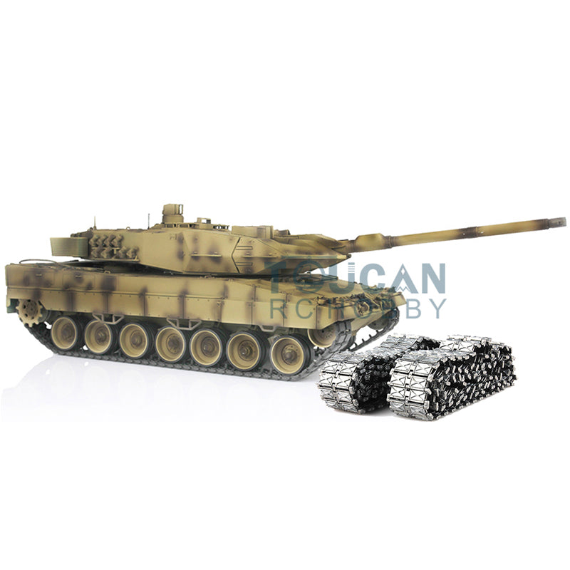 2.4GHz Henglong 1/16 Scale Leopard 2A6 RC Battle Tank - TK7.0 Control Board, Metal Tracks & Linkages, Barrel Elevation - Remote Control Military Tank for Adults & Kids (Outdoor Play, Collection, Hobby)