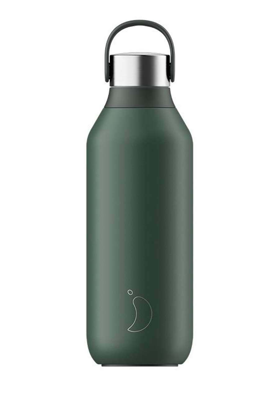 Chilly's Series 2 Reusable Water Bottle 500ml - Insulated Stainless Steel, Pine Green | Perfect for Gym, Hiking & Everyday Hydration