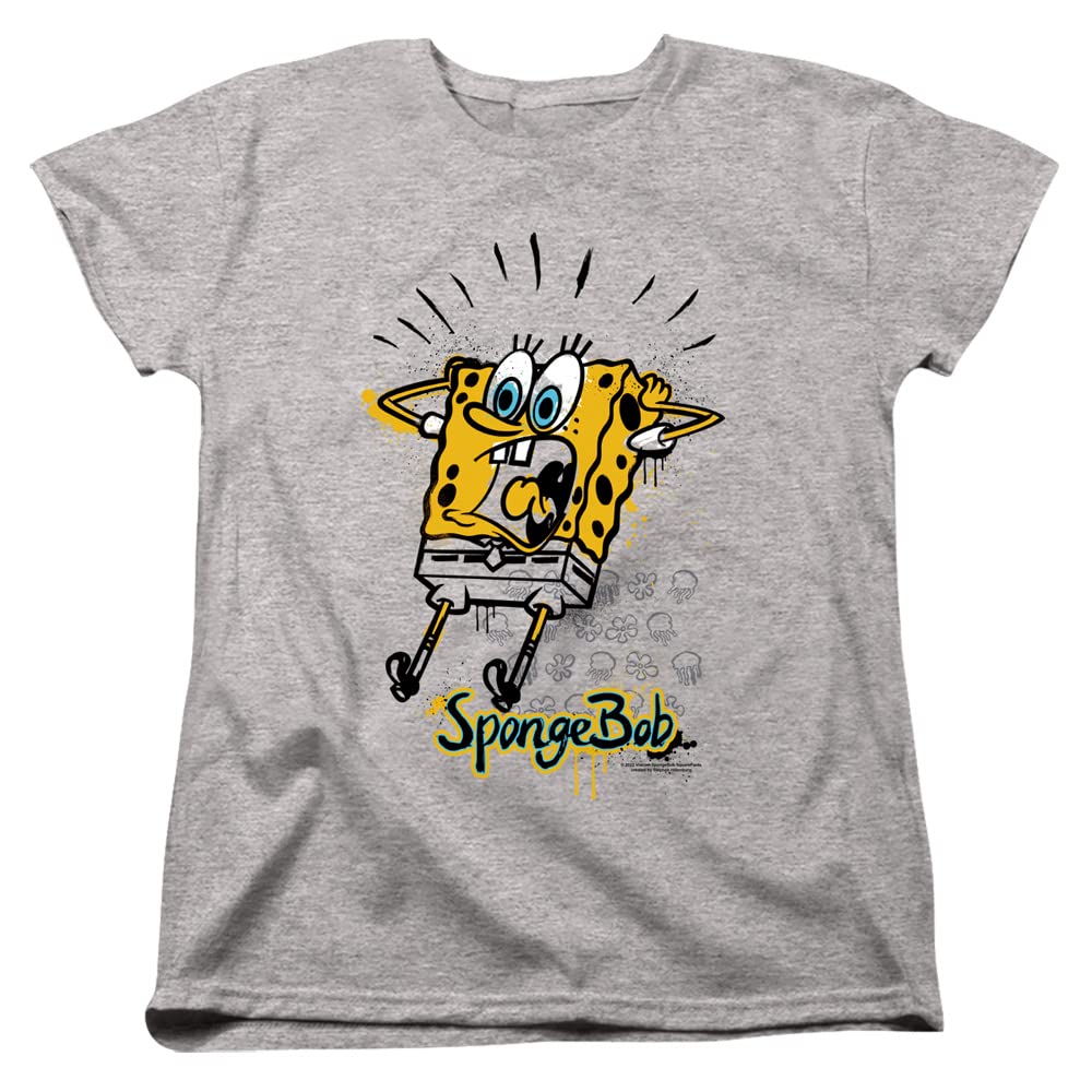 Spongebob Shocking! Women's Graphic T-Shirt - Cartoon Character Tee for Casual Wear & Fun Outfits