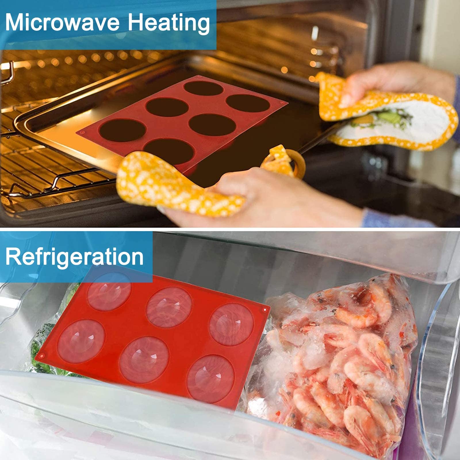 Premium Silicone Hot Chocolate Bomb Mold Set - 3 Large 2.5