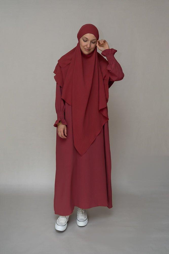 Elegant Maroon Non-Wrinkle Maxi Dress with Pockets - Perfect for Summer Vacations, Beach Weddings & Casual Outings