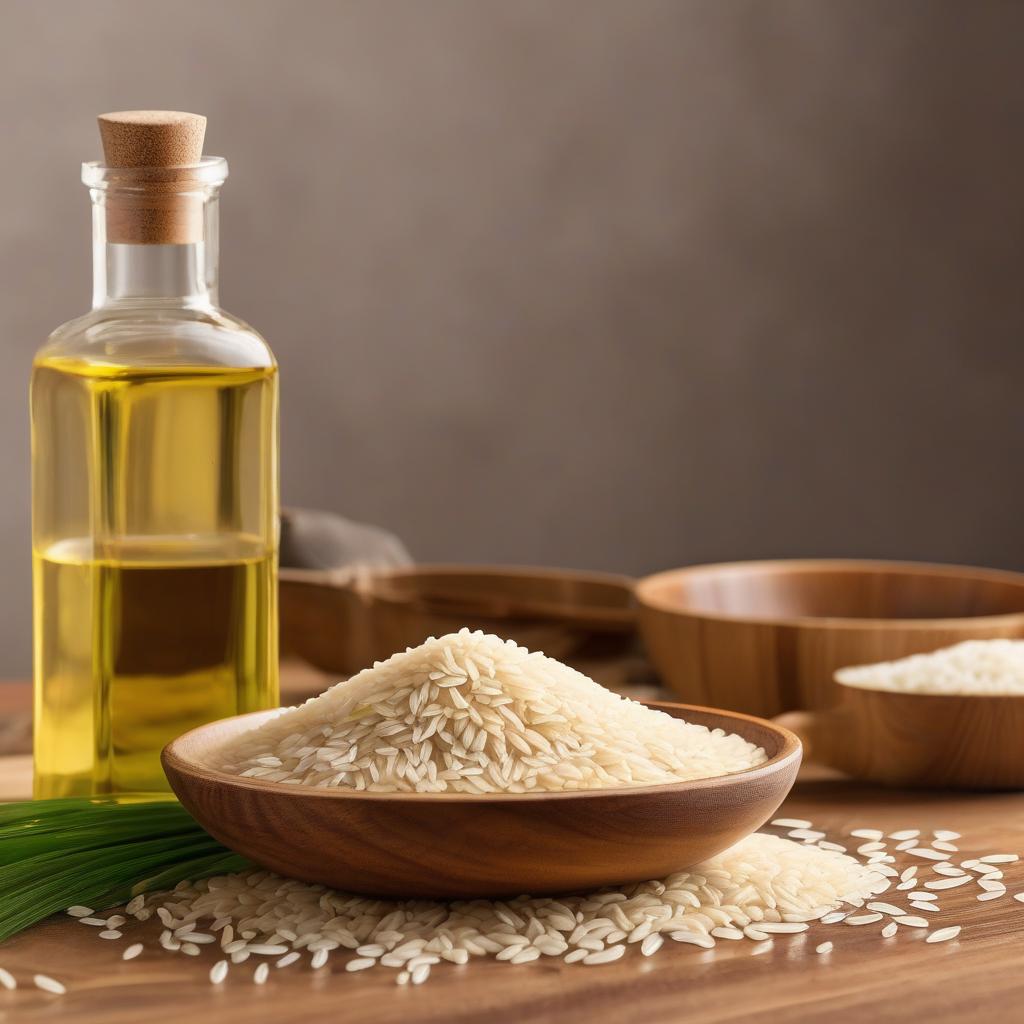 Organic Rice Bran Carrier Oil for Skin & Hair Care - Cold Pressed, 100% Pure, Natural Moisturizer for Massage, Aromatherapy & DIY Beauty Products
