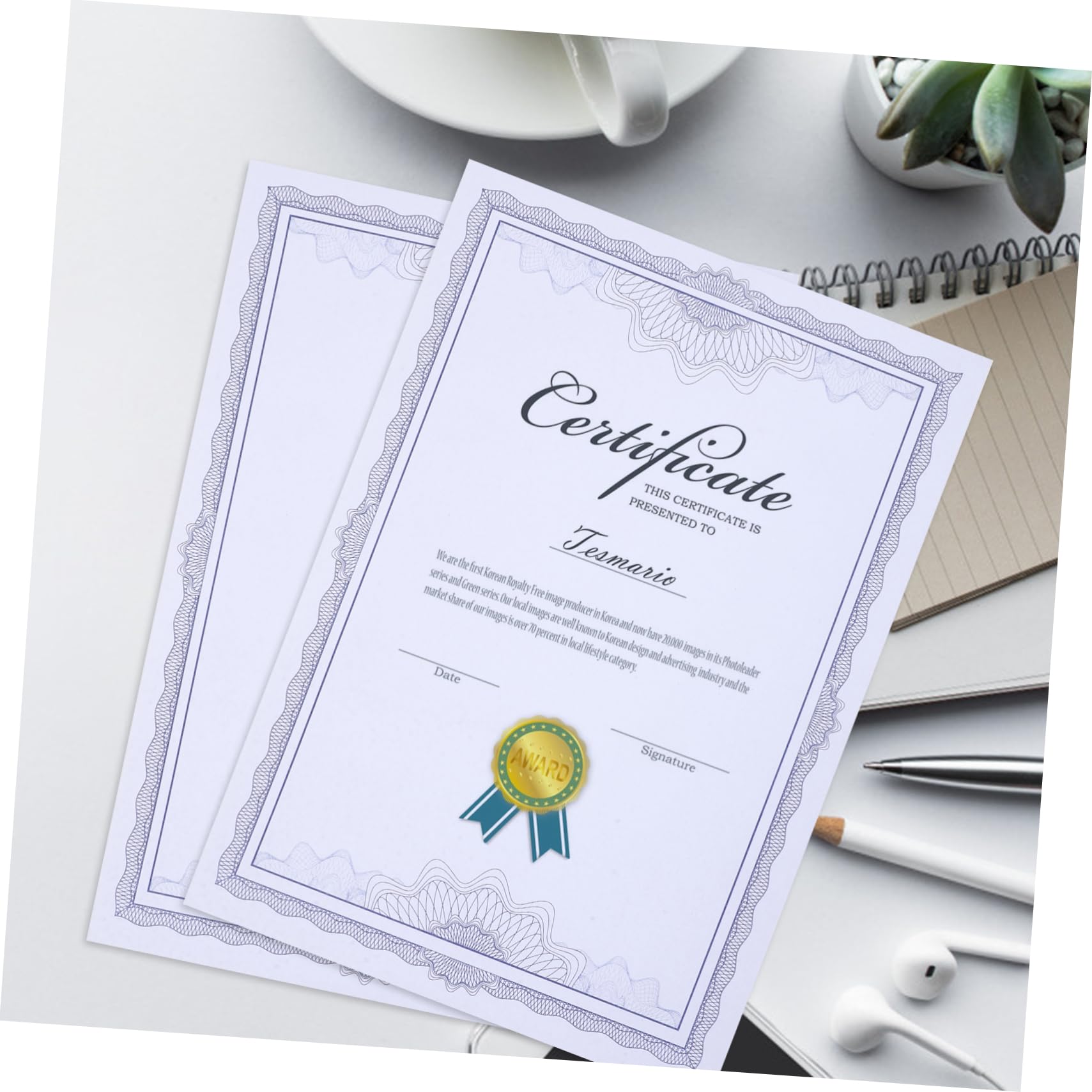 COHEALI 100 Sheets Blank Award Certificate Paper - Premium Graduation Diploma Paper for Academic Awards, Employee Recognition & Honor Certificates - Perfect for Schools, Offices & Special Events