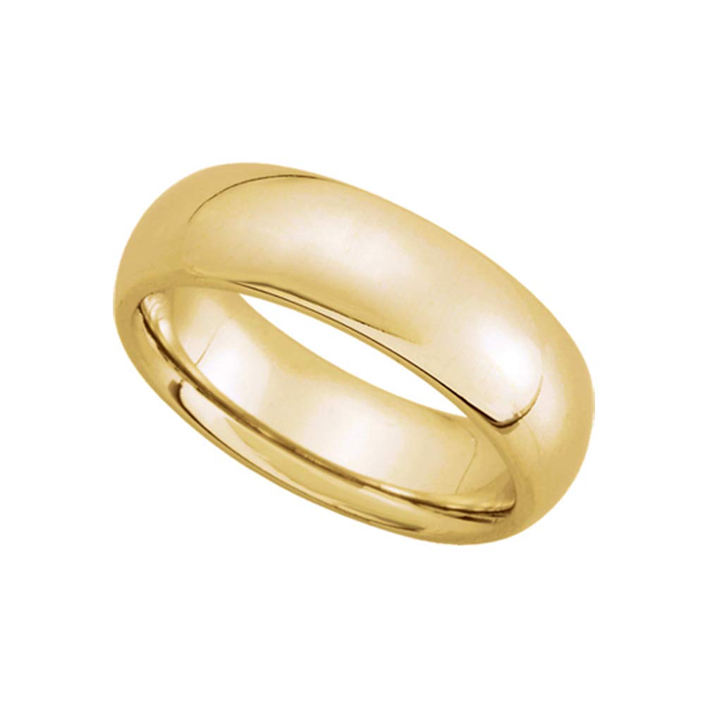 The Black Bow 6mm Domed Comfort Fit Wedding Band in 14k Yellow Gold - Perfect for Engagements, Weddings & Anniversaries