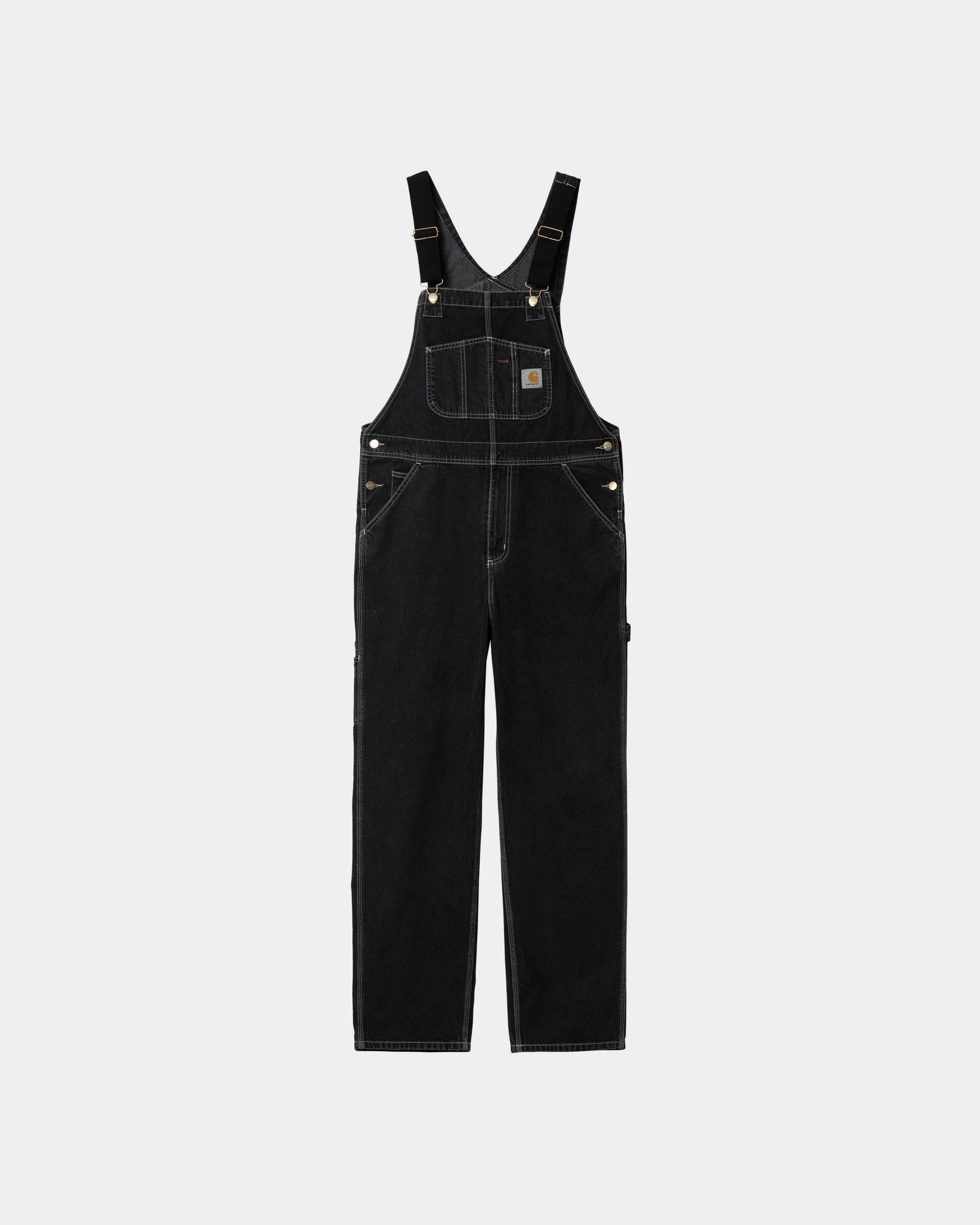 Men's Black Stone Washed Denim Bib Overalls - Durable Workwear for Farming, Construction & Outdoor Activities