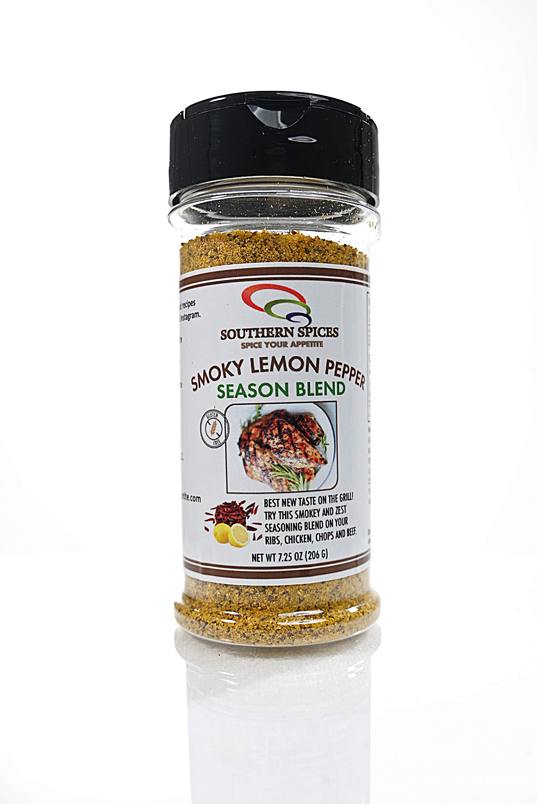 Smoky Lemon Pepper Seasoning Blend | Zesty Cajun Garlic Southern Spices | 7.25 oz | Perfect for Grilling, Roasting & Flavoring Meats