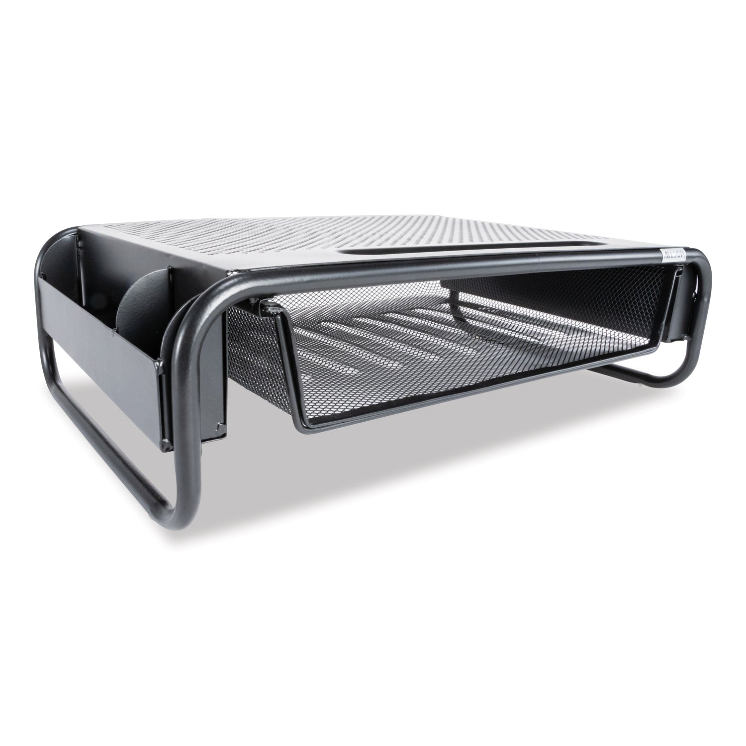 Allsop® Black Metal Art Organizer - 5 Monitor Stand, 18 x 11.8 x 5.1 Inches, Heavy Duty 30 lbs Capacity - Perfect for Home Office, Gaming Setup & Workspace Organization