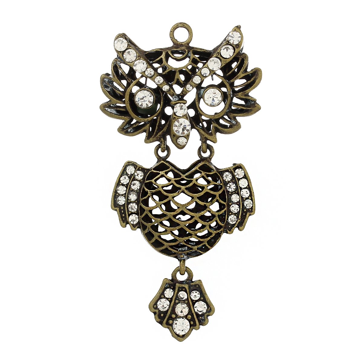 Sparkling Owl Charm Pendant Necklace with Clear Rhinestones - Elegant Jewelry Gift for Women, Perfect for Parties, Date Nights & Special Occasions