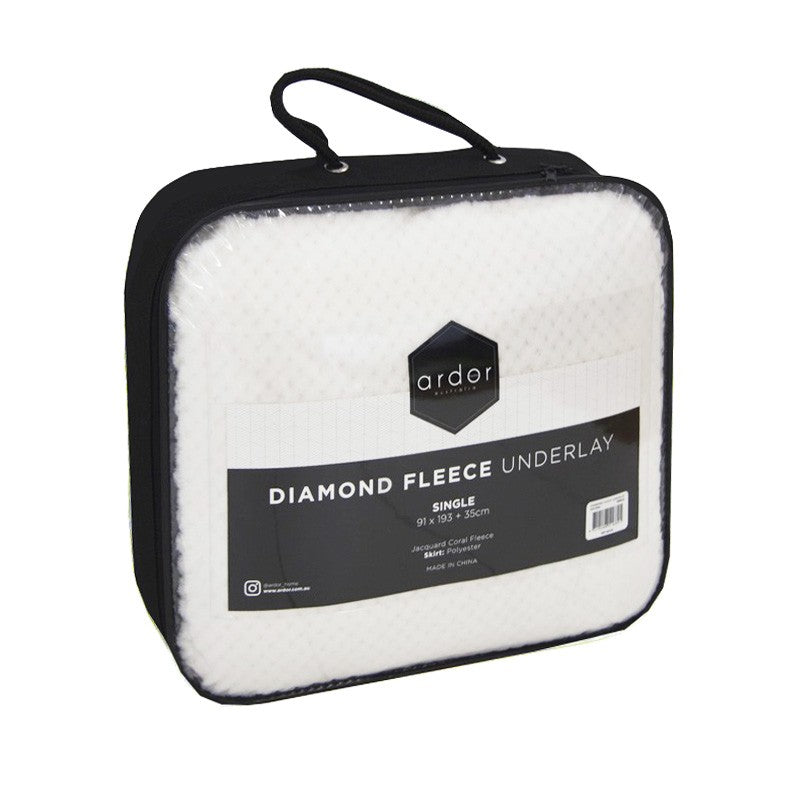 Ardor Diamond Fleece Underlay - Ultra Soft & Warm Mattress Topper for Winter Comfort - Perfect for Cold Nights, Guest Beds & Cozy Home Decor