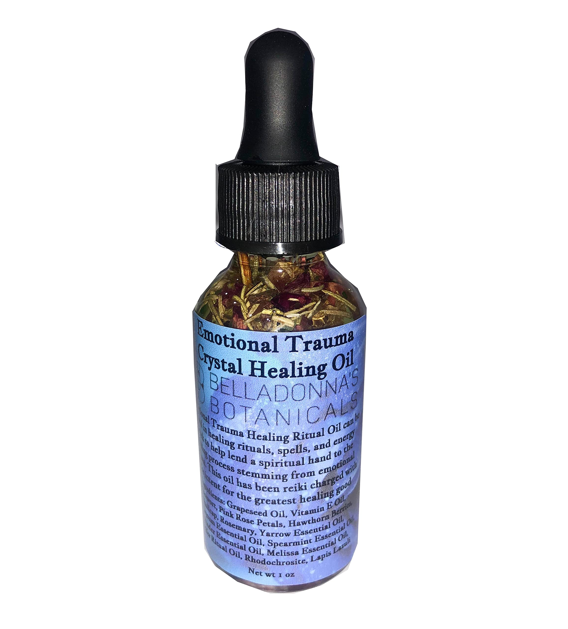 Healing Crystal Oil for Emotional Trauma Relief - Aromatherapy for Stress, Anxiety & Emotional Balance - Perfect for Meditation, Yoga & Self-Care Rituals