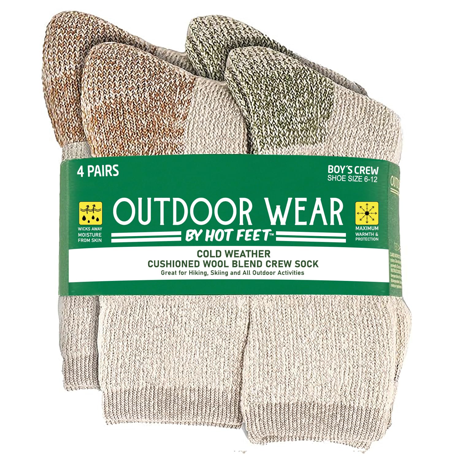 Warm & Cozy Kids Winter Socks - 4 Pack Wool Blend Crew Socks for Boys & Girls | Perfect for Cold Weather & Indoor Activities