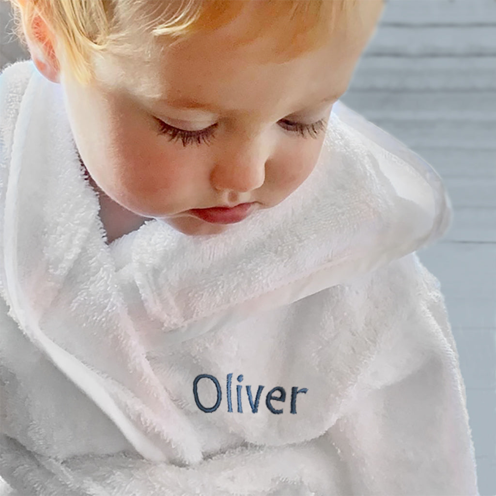 Personalized Little Bunny Bathrobe for Babies 1-2 Years - Soft Blue Baby Bathrobe with Hood for Bath Time & Bedtime - Perfect Gift for Newborns & Toddlers - Ideal for Nursery, Baby Showers & Cozy Bedtime Routines