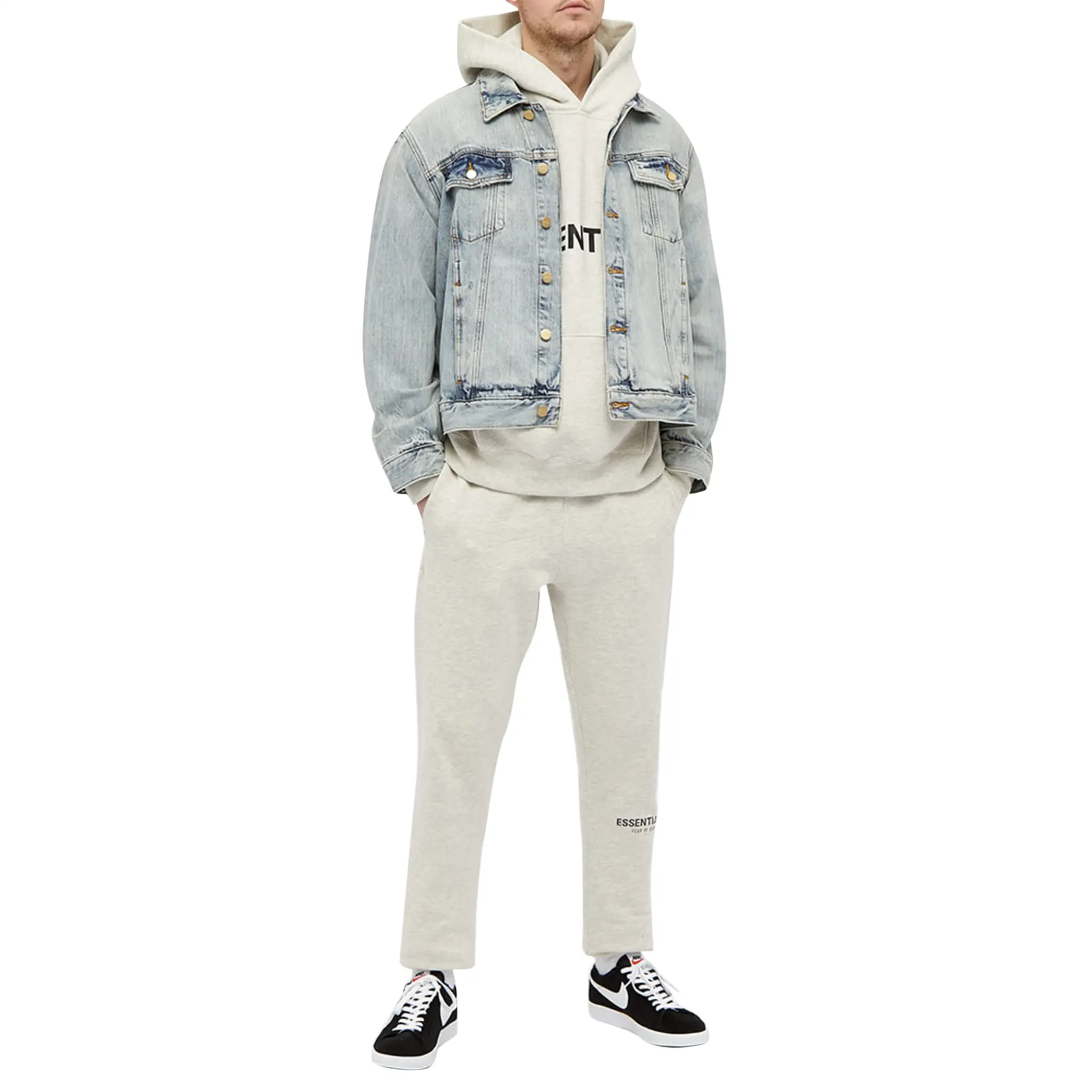 Fear of God Essentials Oatmeal Hoodie - Men's Oversized Pullover Sweatshirt | Soft Cotton Blend | Streetwear Fashion | Perfect for Casual Wear & Layering