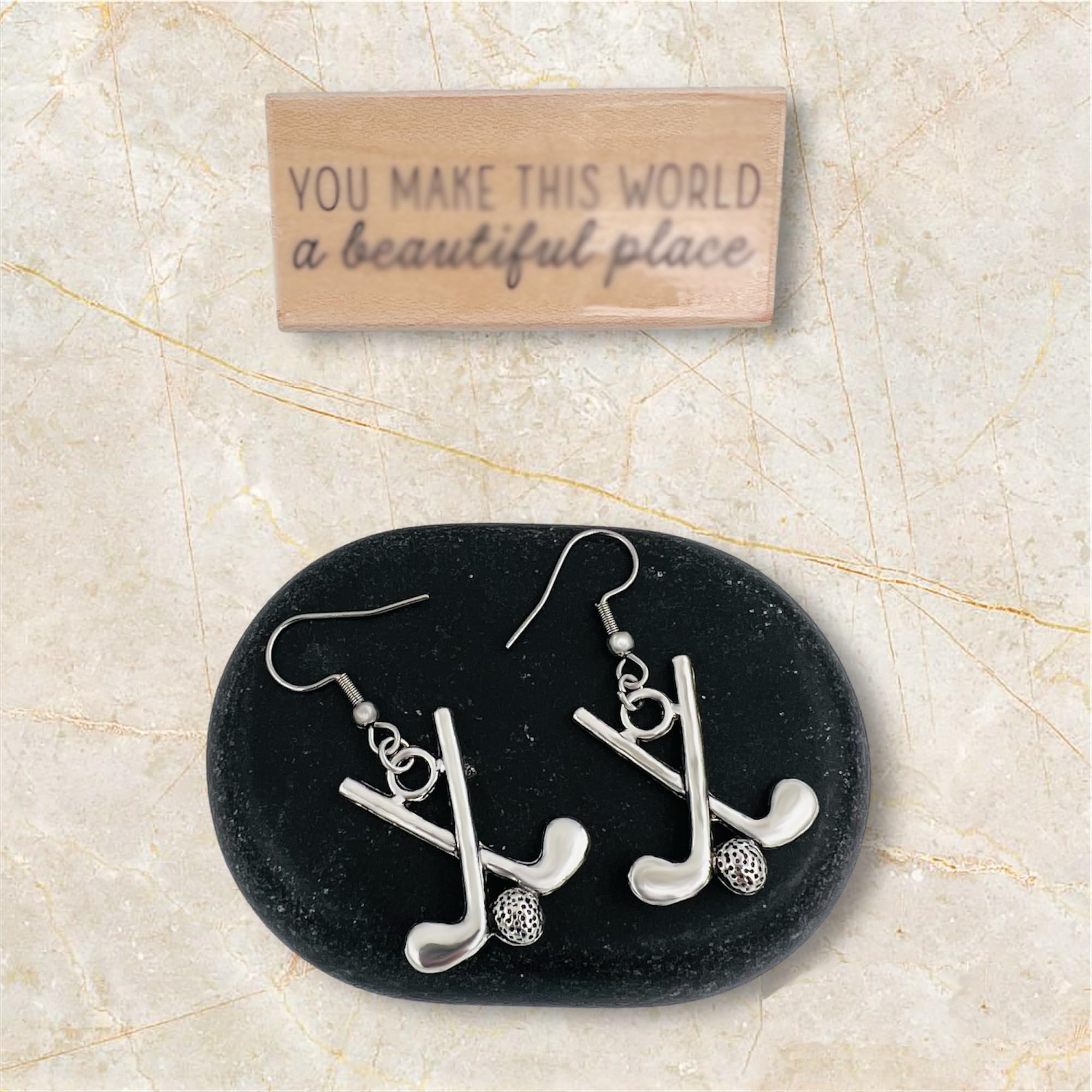 Golf Earrings for Women - Stylish Golf Jewelry & Golf Ball Themed Accessories - Perfect for Golf Lovers & Players - Great Gift for Golf Tournaments, Parties & Everyday Wear