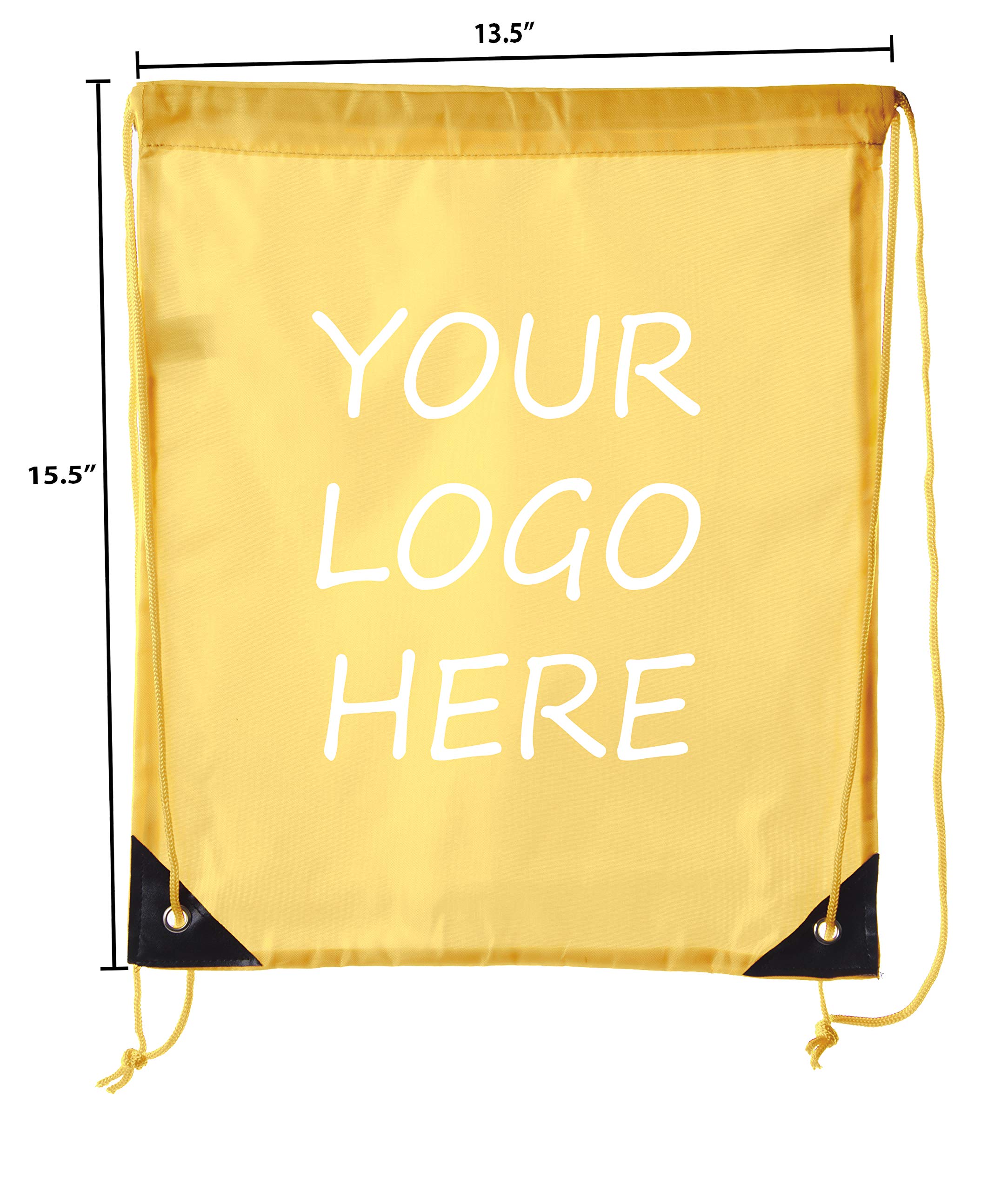 Custom Logo Drawstring Backpacks 100PK - Promotional Athletic Gold Backpacks for Sports, Events & Corporate Gifts | Mato & Hash CE2500