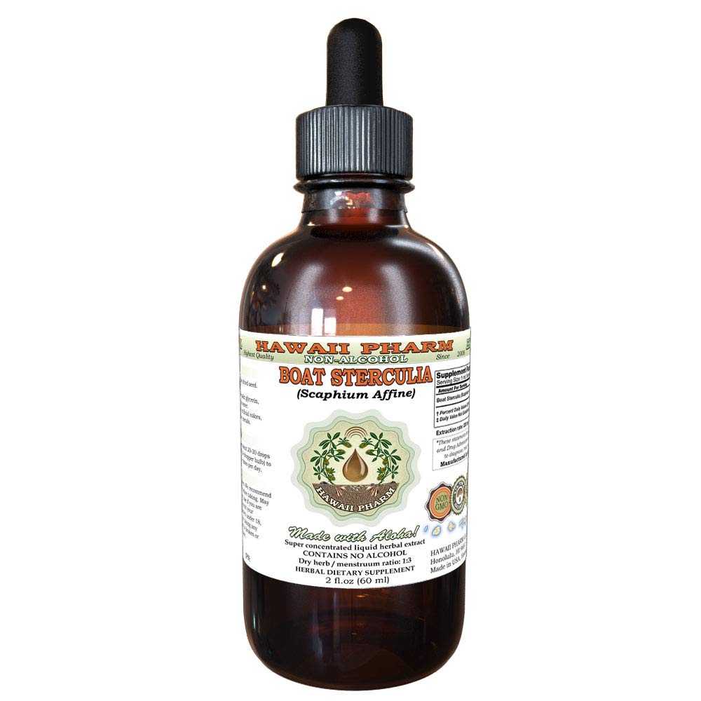 Boat Sterculia (Scaphium Affine) Tincture - 2 oz Organic Dried Seed Liquid Extract | Natural Herbal Glycerite Supplement for Digestive Health & Respiratory Support | Perfect for Tea, Smoothies & Wellness Routines