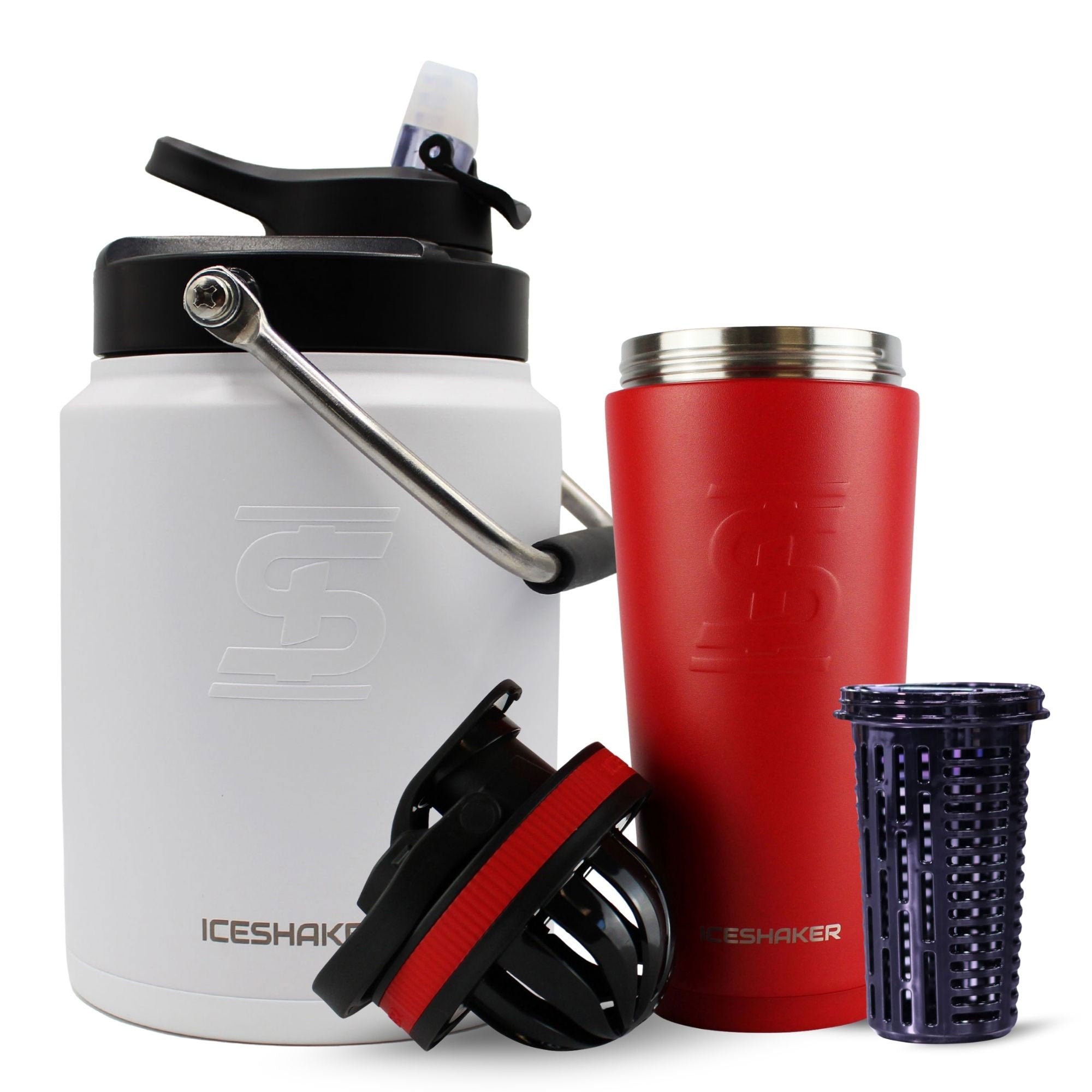 Premium Ice Shaker Hydration Pack - Insulated Water Bottle for Gym, Workout & Outdoor Sports - Leakproof & BPA-Free Shaker Cup for Protein Shakes & Cold Drinks