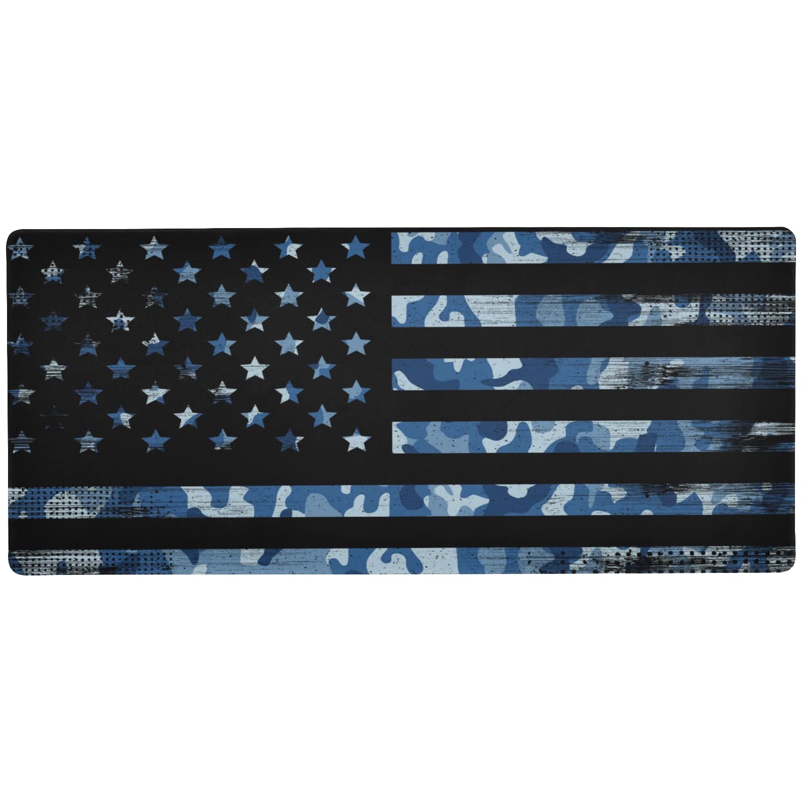 Glaphy American Flag Navy Camouflage Gaming Mouse Pad - Non-Slip Rubber Base, Large 35.4 x 15.7 Inch Desk Mat for Computer & Laptop - Perfect for Office Work, Gaming, and Home Use