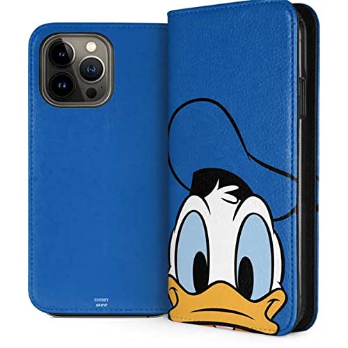 Skinit Premium Folio Phone Case for iPhone 13 Pro Max - Officially Licensed Disney Donald Duck Close-Up Design | Durable Protection & Stylish Cover for Everyday Use, Travel & Gift Giving