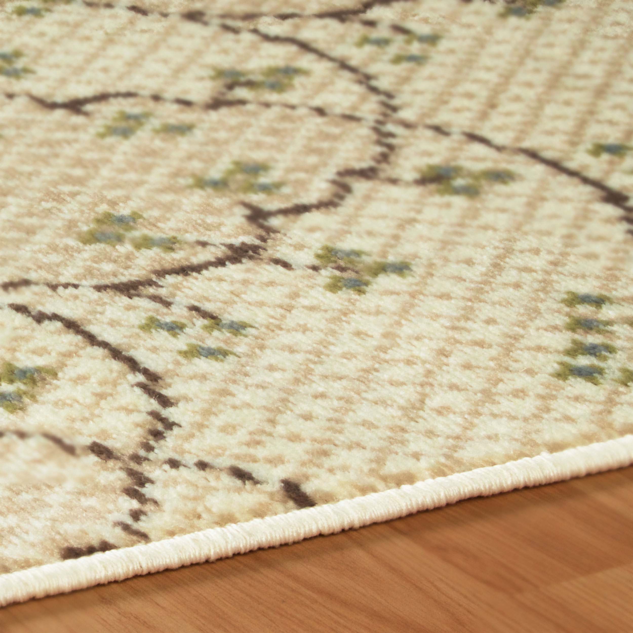Aberdeen Traditional Geometric Floral Vine Indoor Area Rug - Non-Slip Soft Living Room Rug for Bedroom, Dining Room, Home Decor